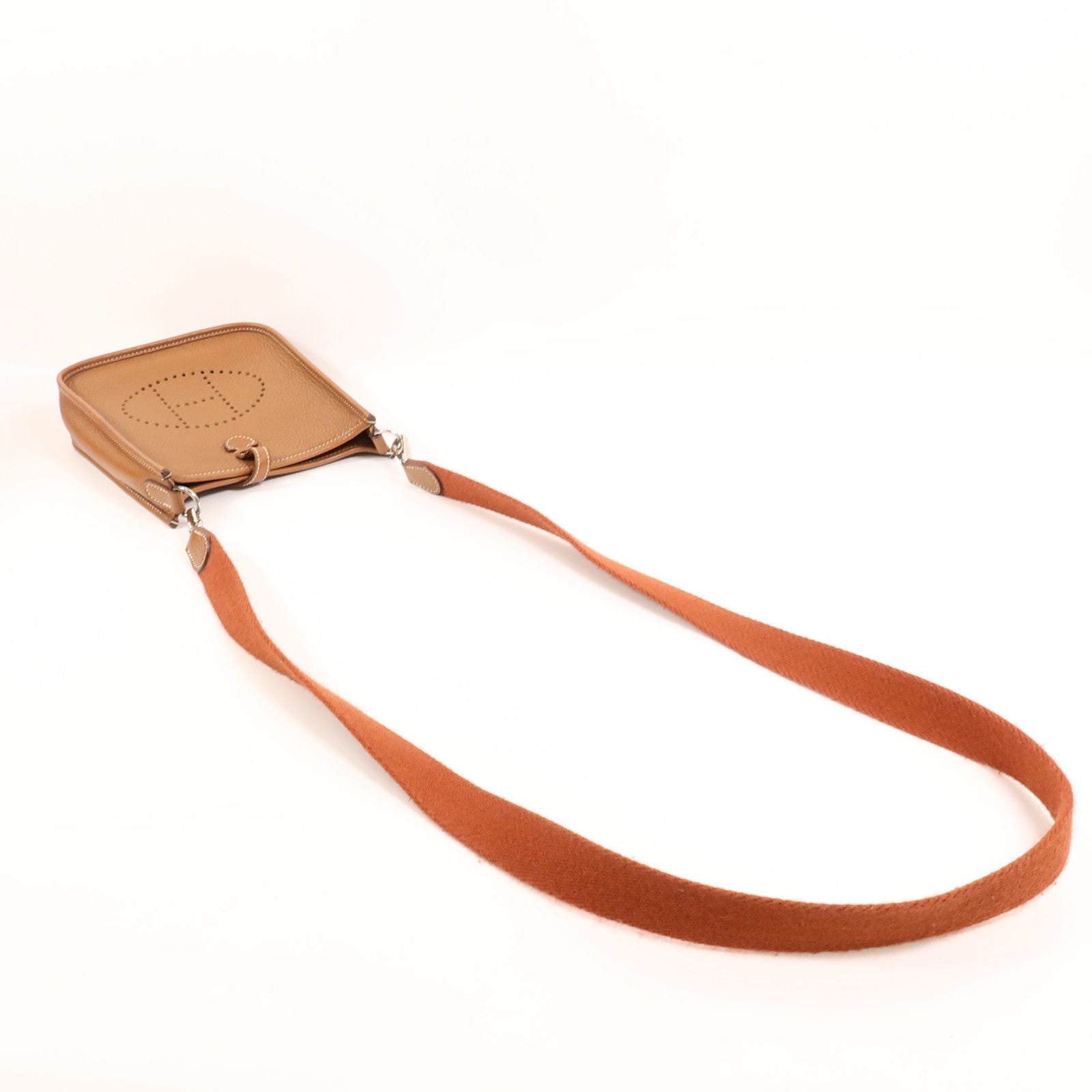 HERMES Clemence皮革Evelyne TPM肩背袋Gold
