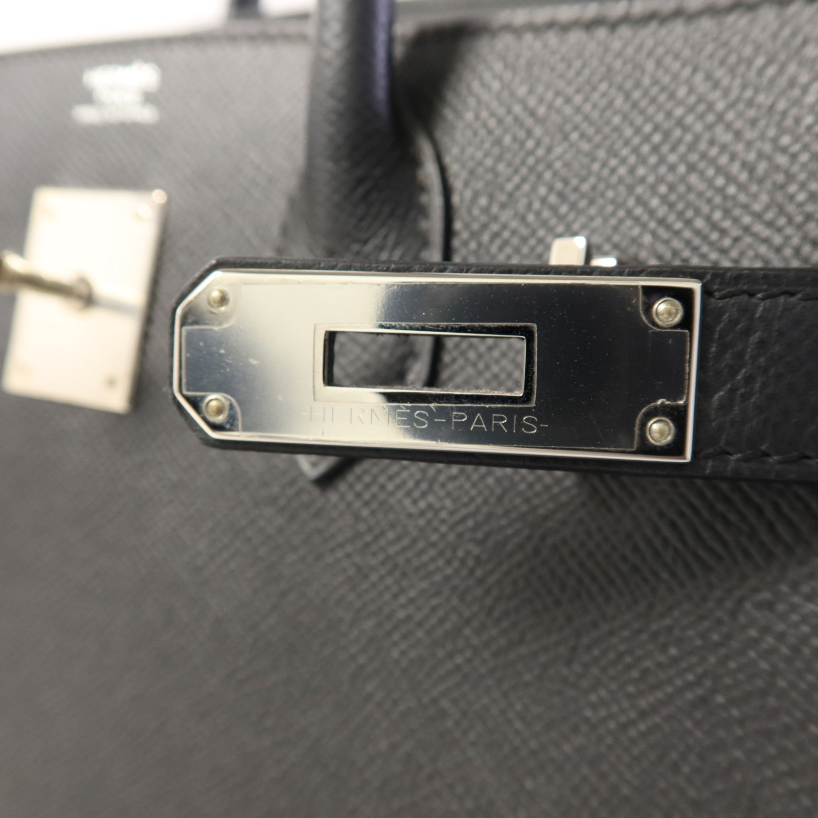 HERMES Epsom皮革Birkin 30銀扣手挽袋Noir