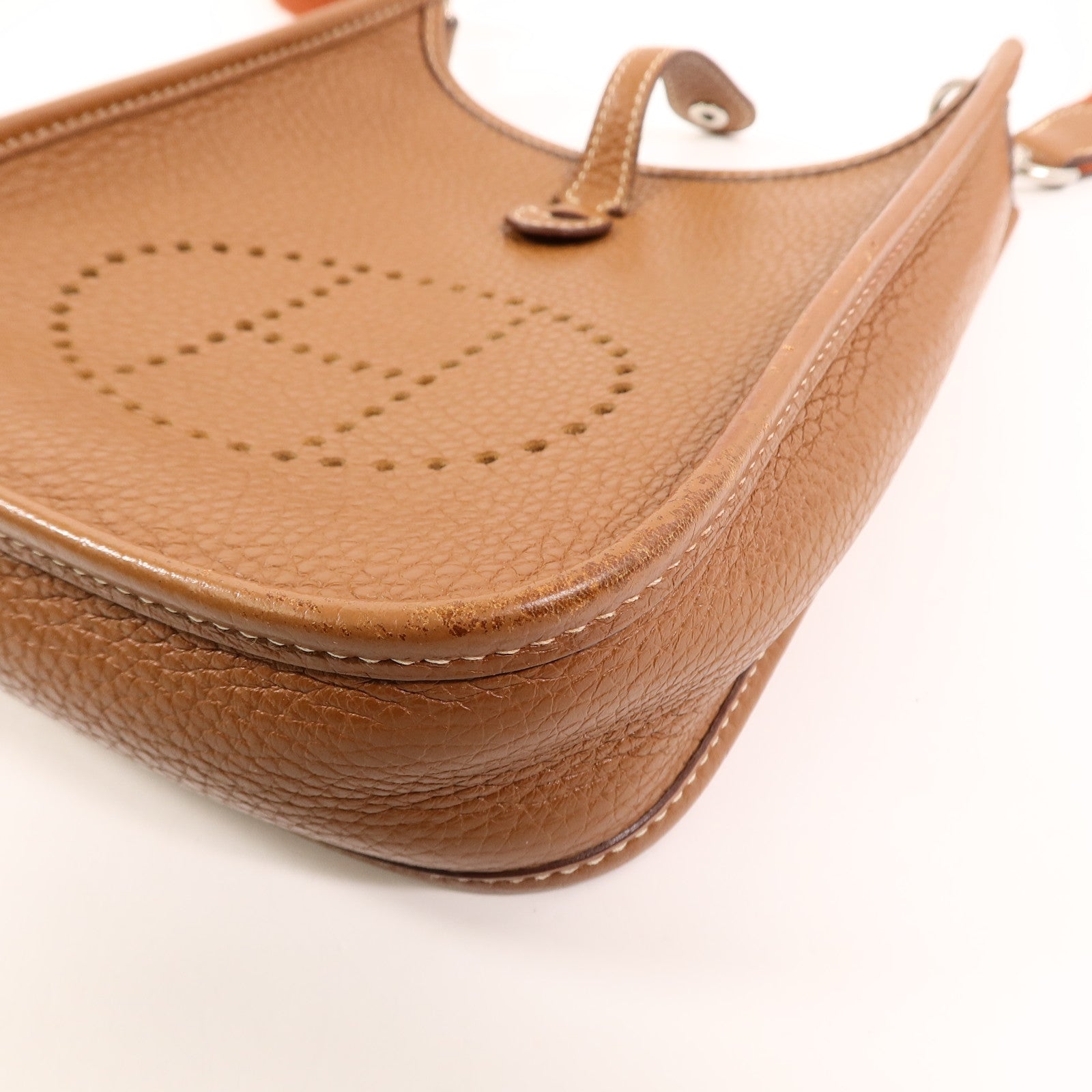 HERMES Clemence皮革Evelyne TPM肩背袋Gold