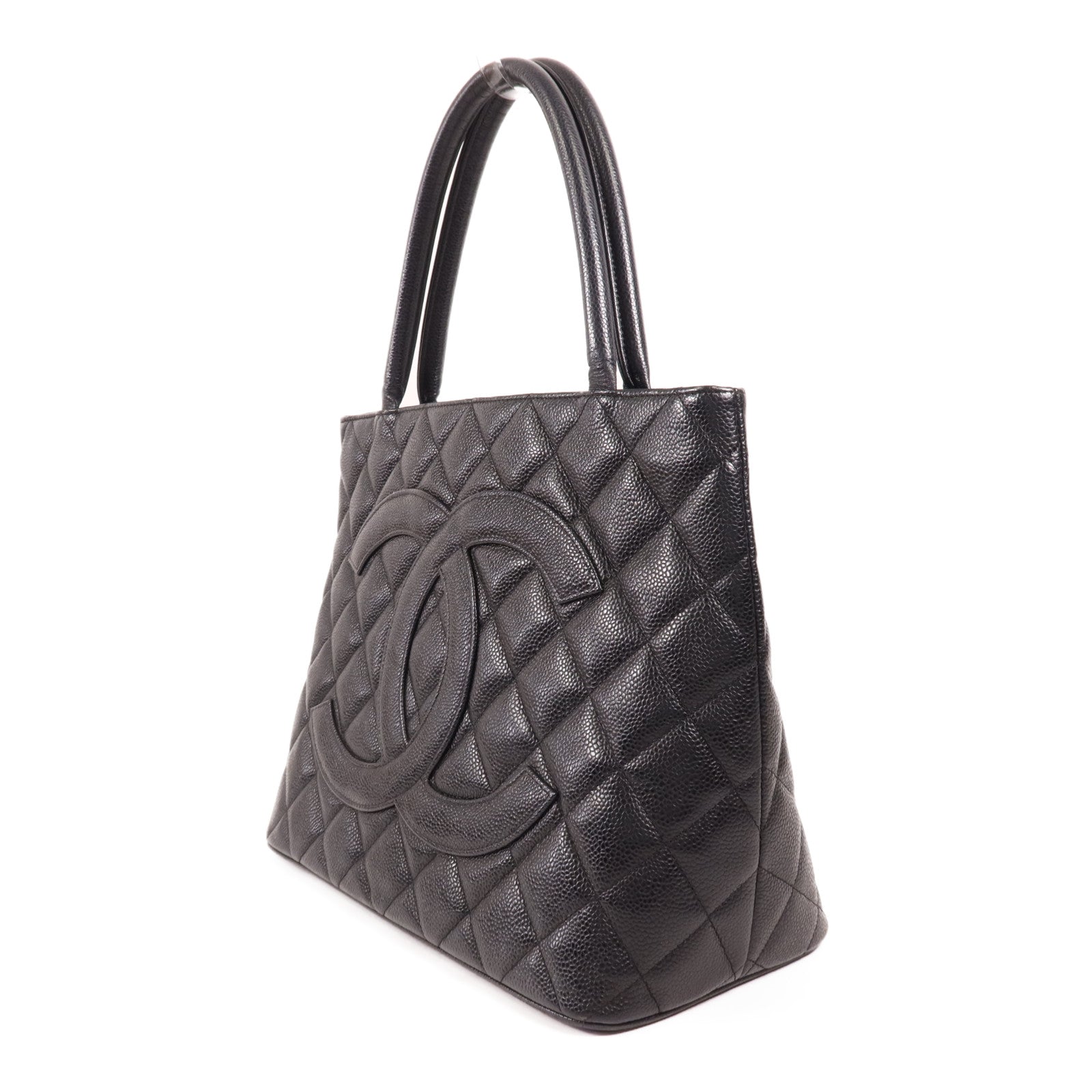 CHANEL 牛皮皮革Shoulder Bag銀扣手挽袋