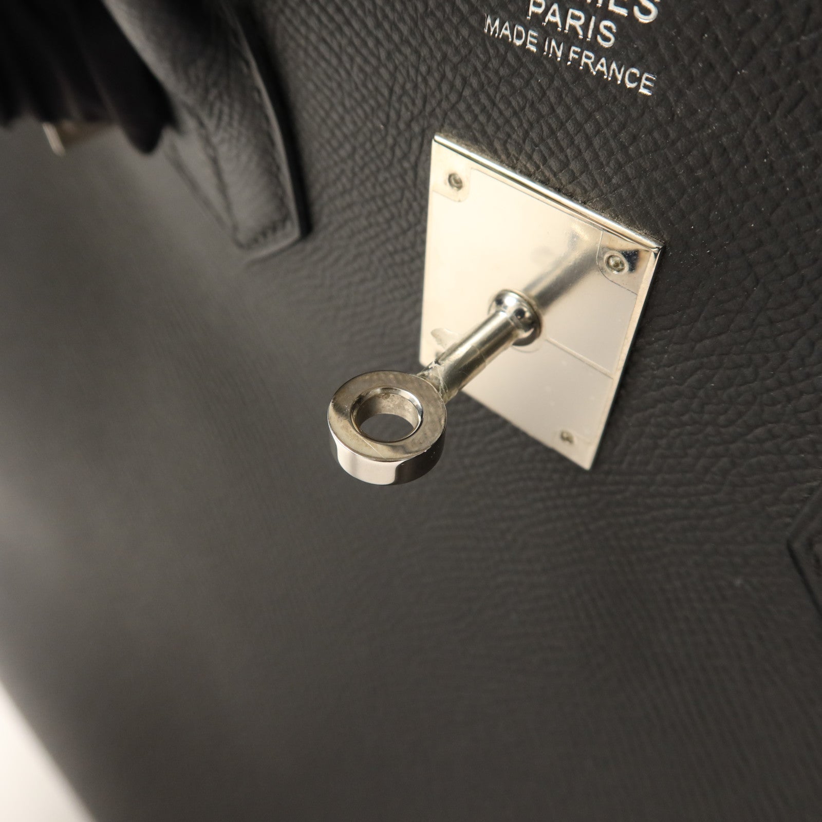 HERMES Epsom皮革Birkin 30銀扣手挽袋Noir