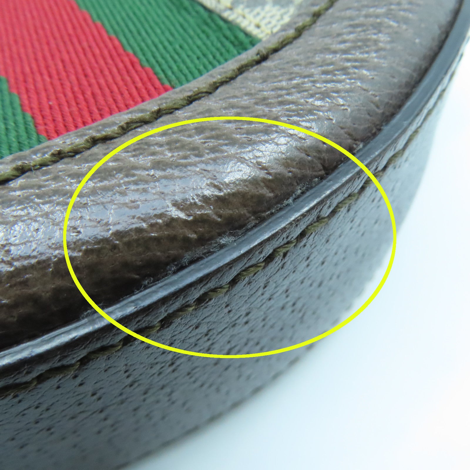 GUCCI 塗層帆布Ophidia GG金扣鏈帶肩背袋啡色