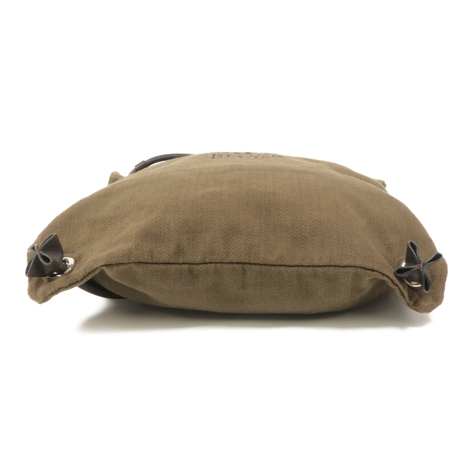 HERMES 帆布Aline Grooming Bag背包Kaki/Ebene