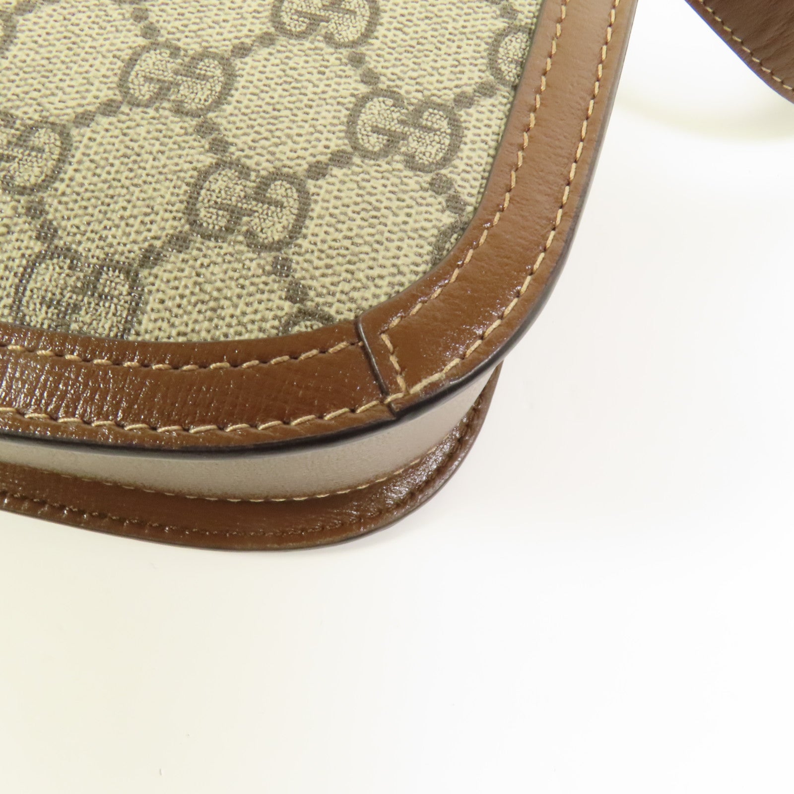 GUCCI 塗層帆布Horsebit 1955 MM金扣肩背袋