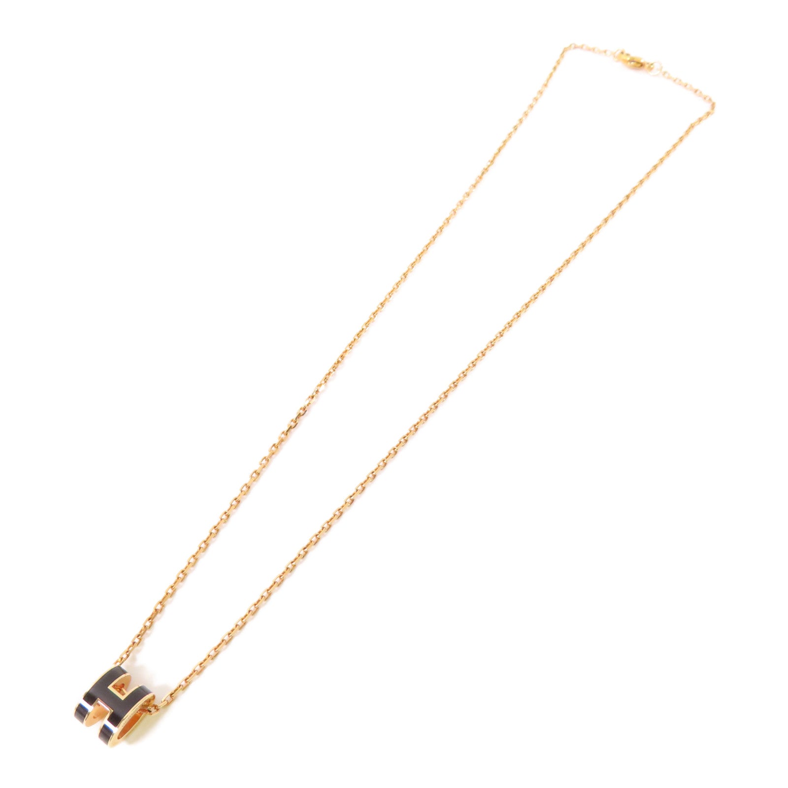 HERMES 金屬Mini Pop H Pendant項鍊Noir