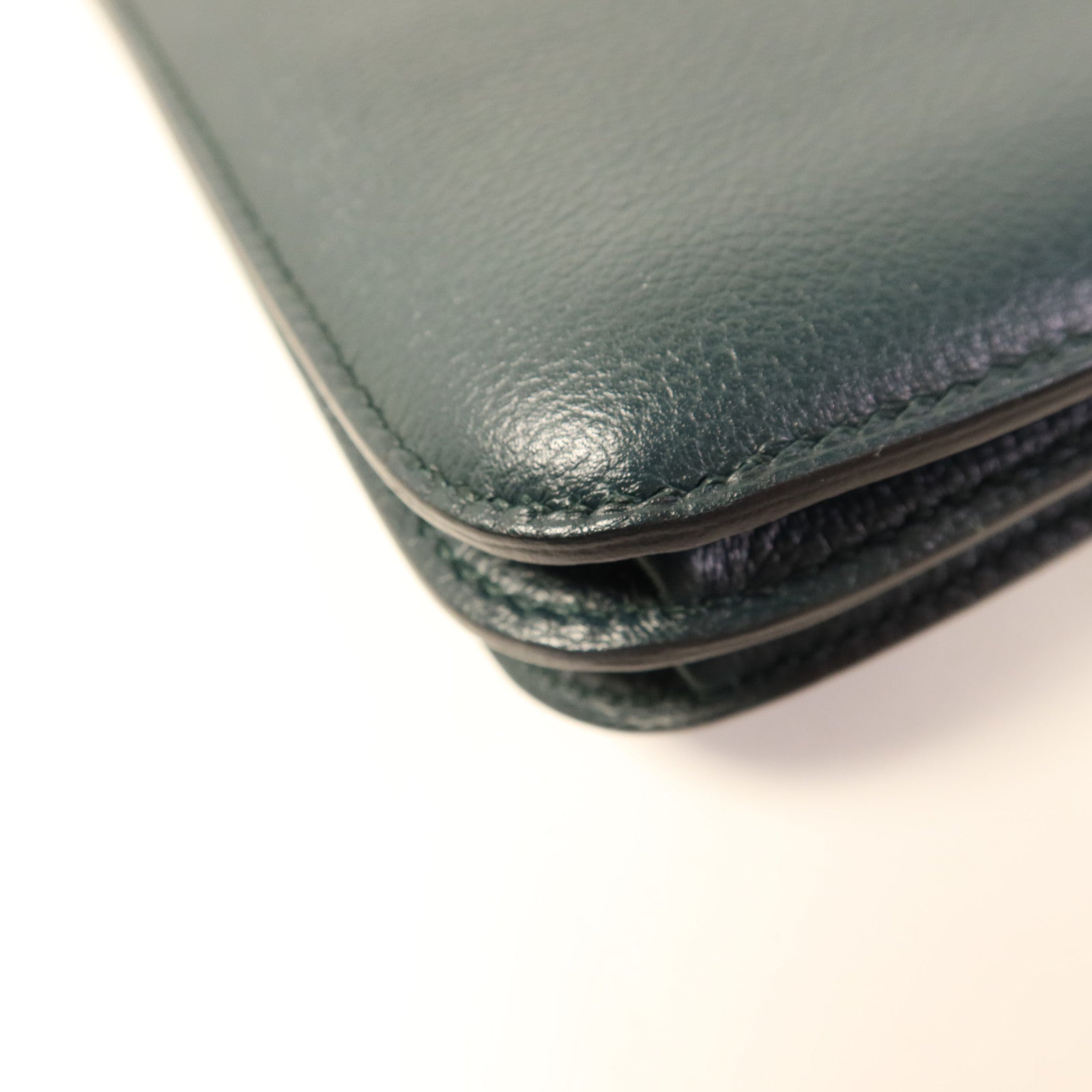 HERMES Evercolor皮革2002 26銀扣肩背袋Vert Cypress