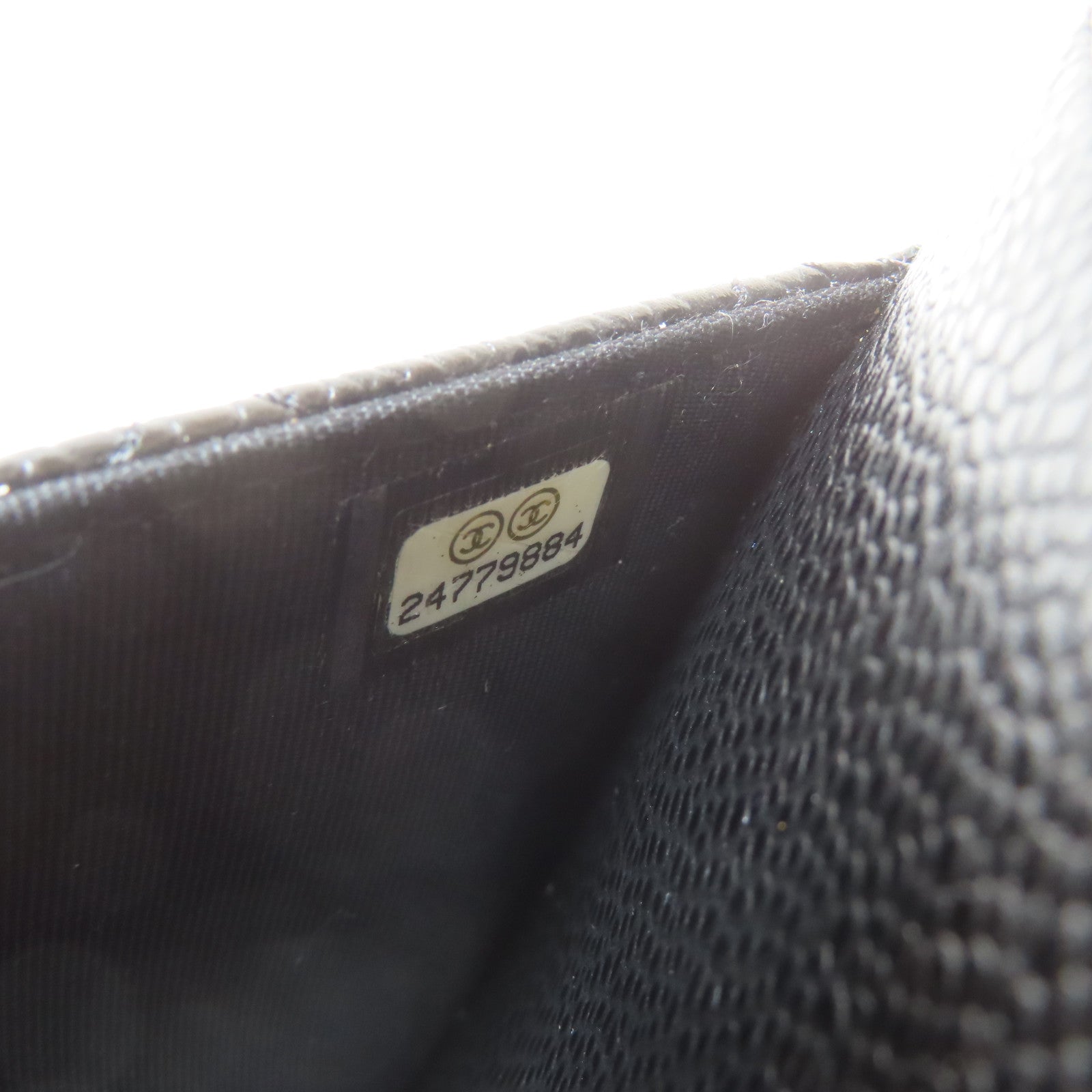 CHANEL 菱格牛皮皮革WOC金扣鏈帶肩背袋黑色