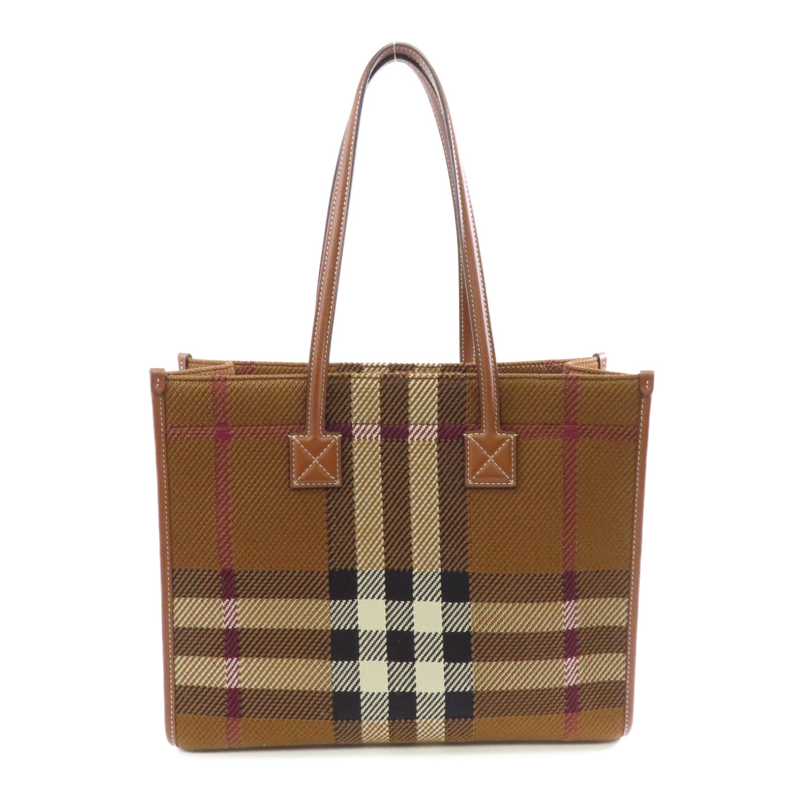 BURBERRY 纖維Medium Freya Tote Bag金扣手挽袋啡色