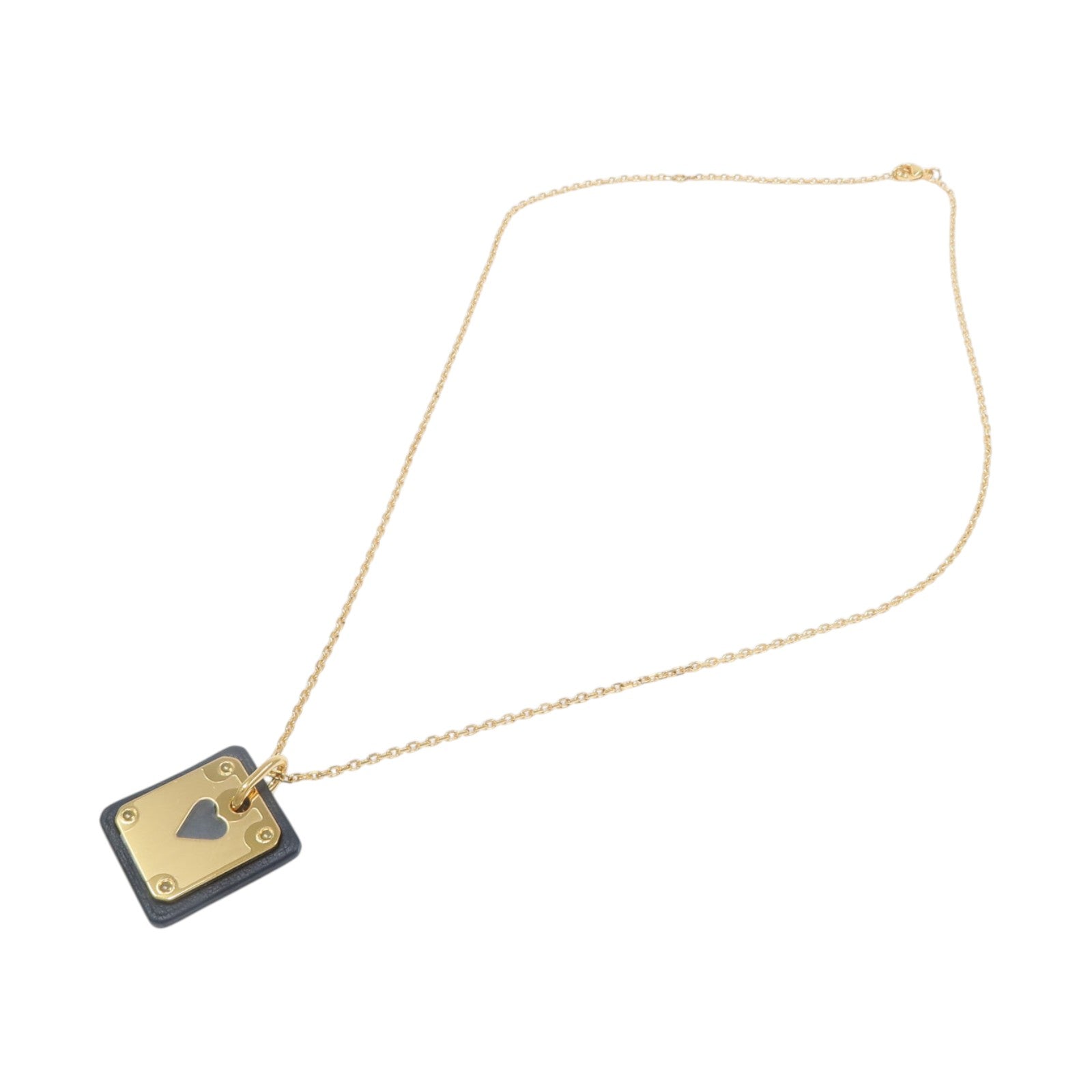 HERMES Swift皮革/金屬As Coeur Necklace項鏈