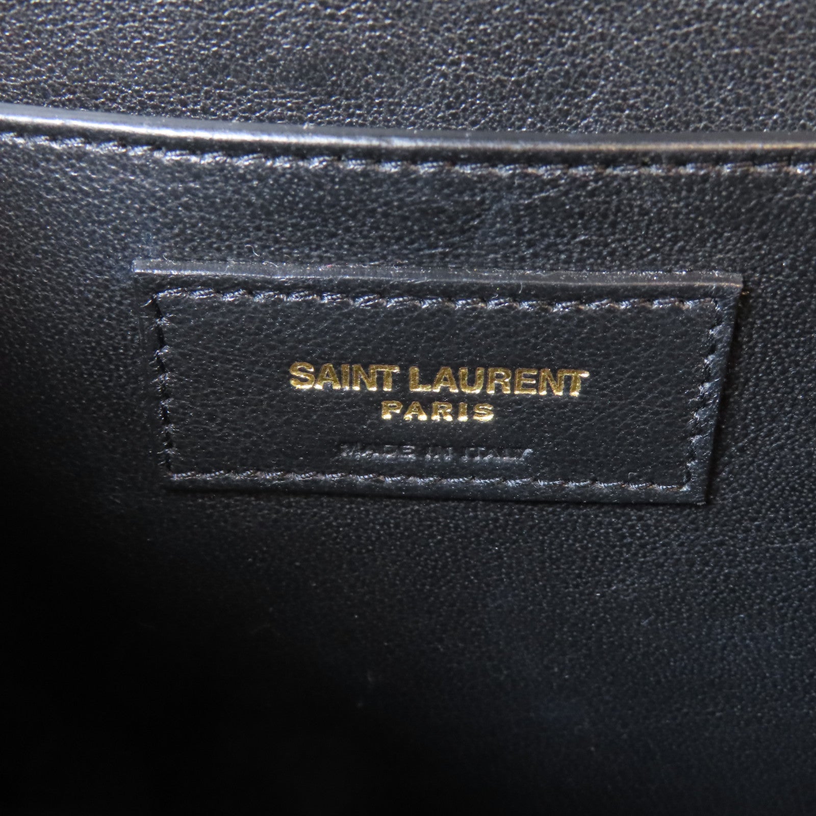 YVES SAINT LAURENT 【激減優惠】牛皮皮革Shoulder Bag金扣肩背袋深藍色