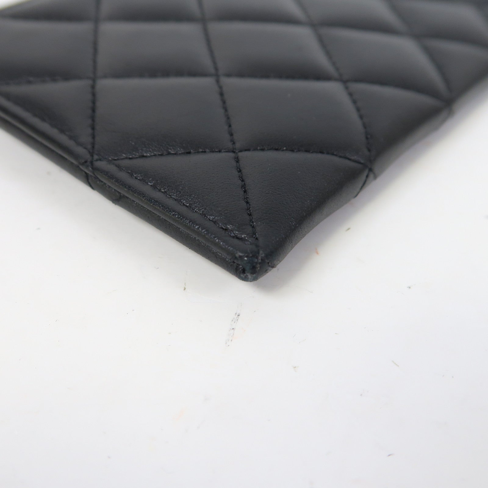 CHANEL 【激減優惠】菱格羊皮皮革Zipper Long Wallet金扣長錢包黑色