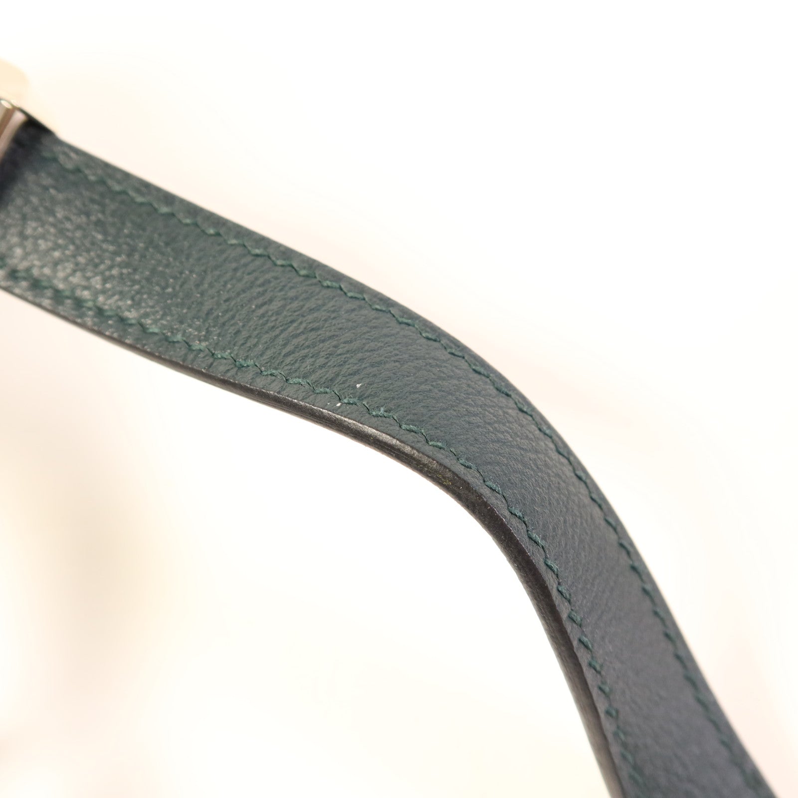 HERMES Evercolor皮革2002 26銀扣肩背袋Vert Cypress