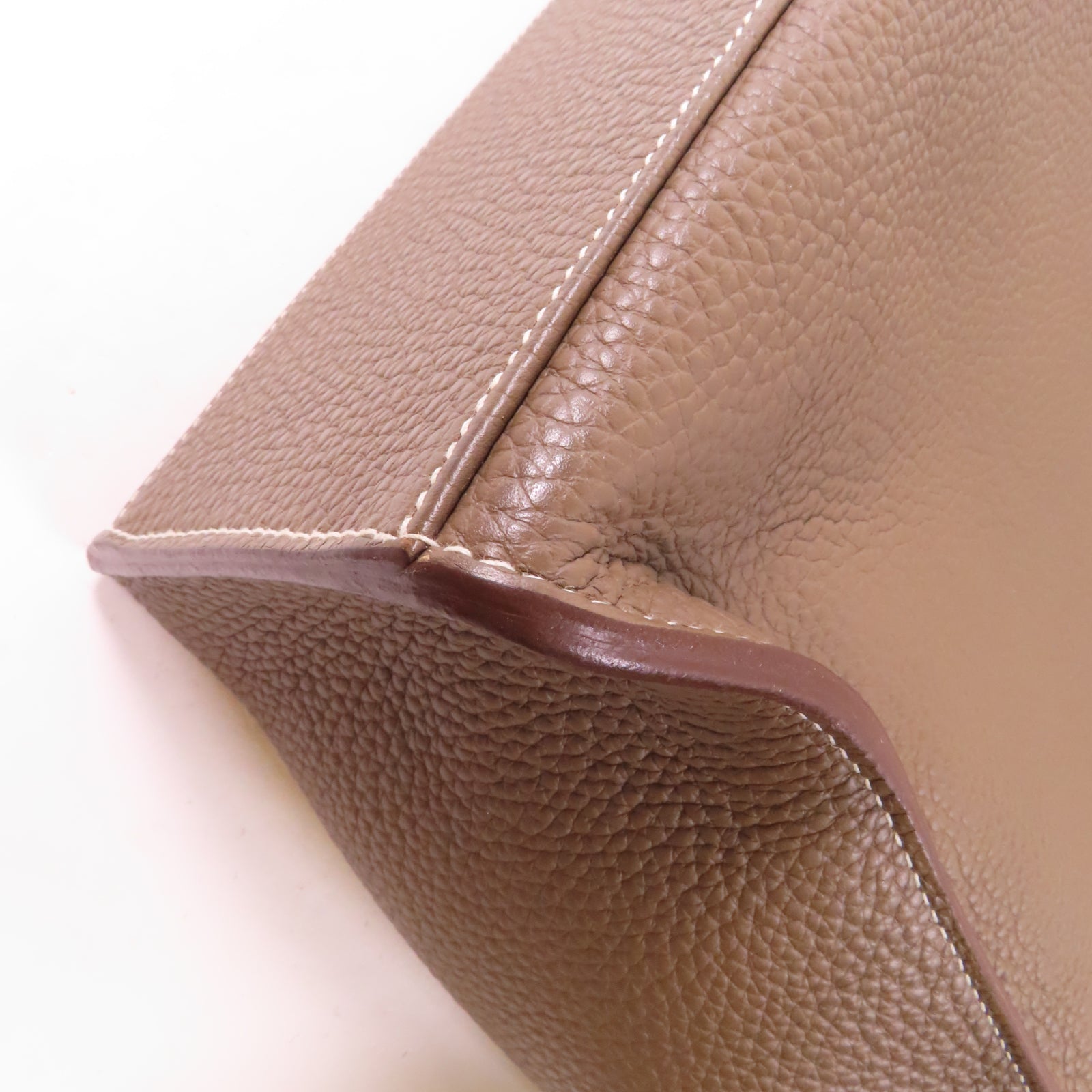 HERMES Clemence皮革Alfred Besace銀扣肩背袋Etoupe大象灰色