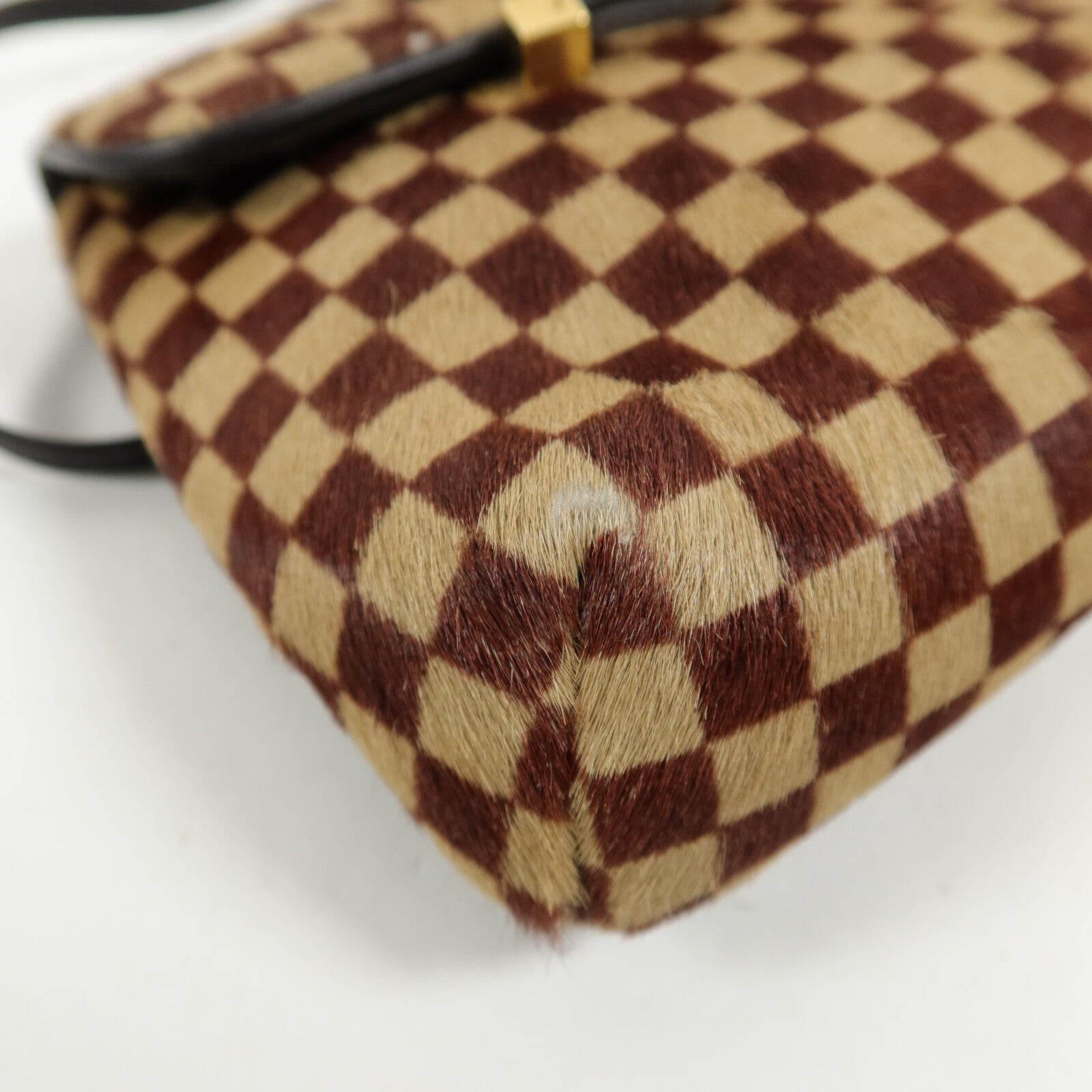 LOUIS VUITTON Pony Hair/牛皮皮革Damier Sauvage Gazelle肩背袋
