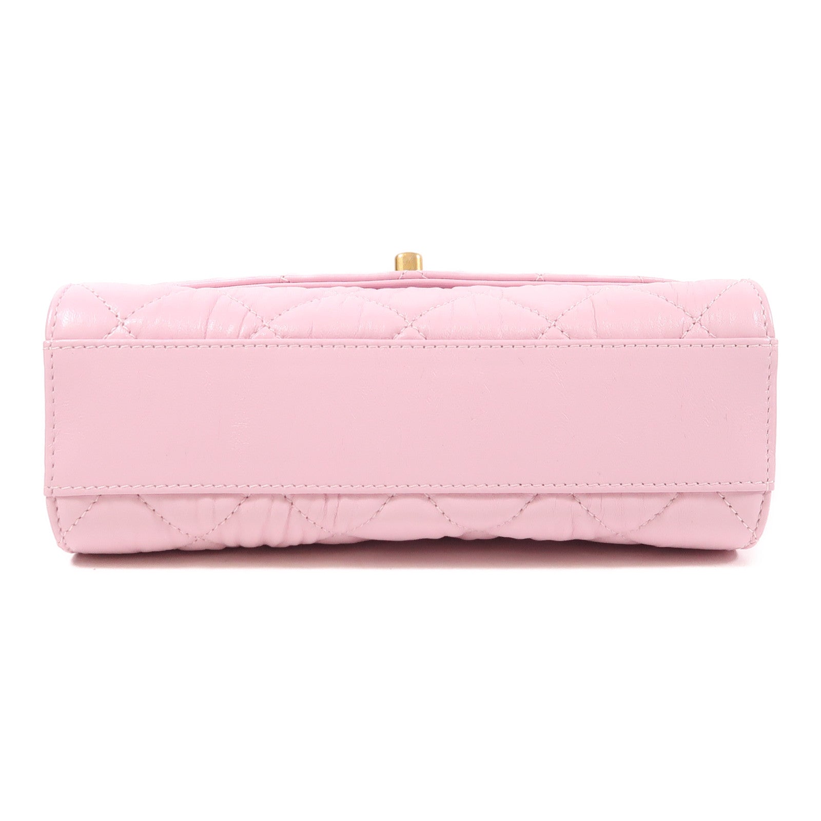 CHANEL 羊皮皮革Mini Flap Bag With Top Handle金扣鏈帶手挽肩背兩用袋