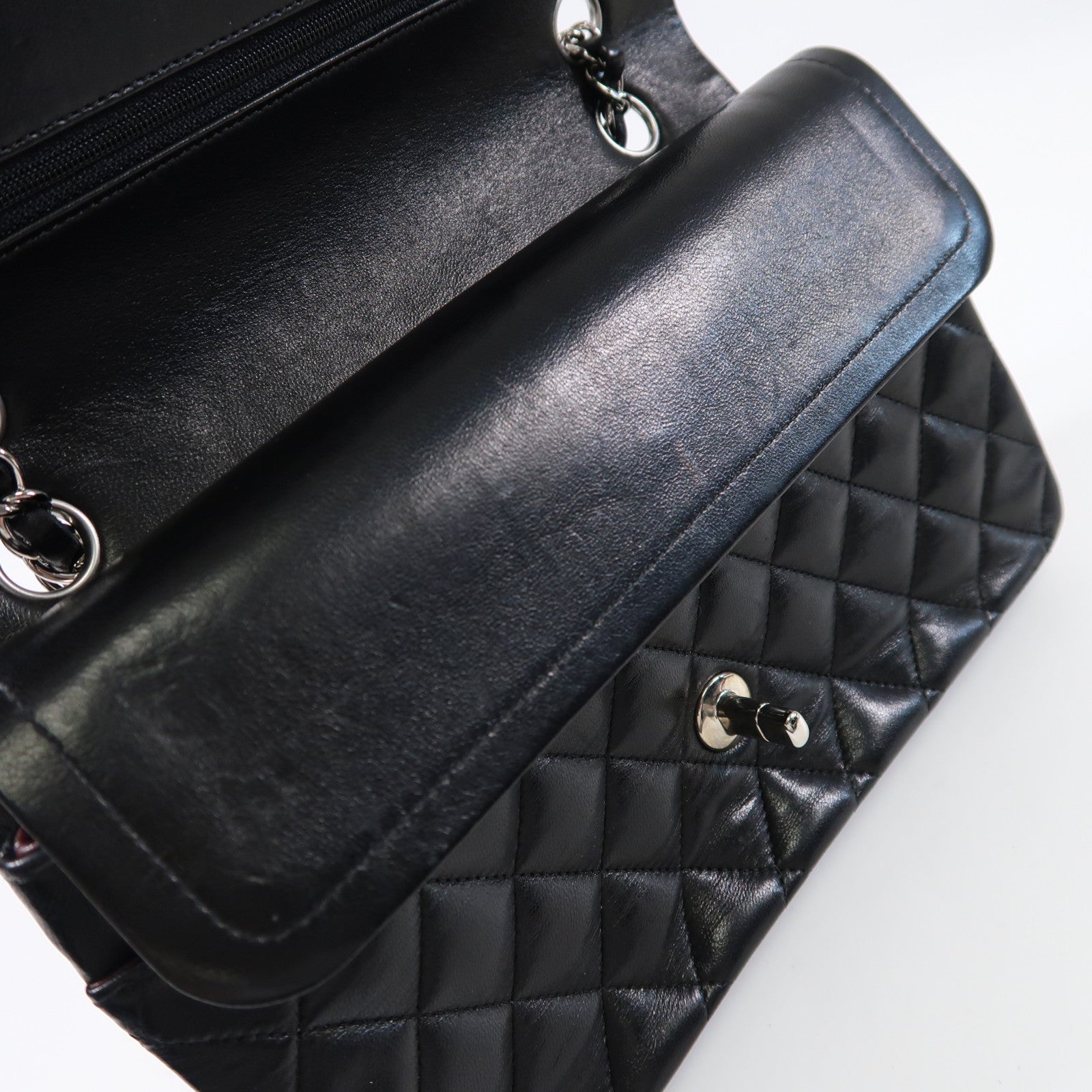 CHANEL 羊皮皮革Classic 25銀扣肩背袋