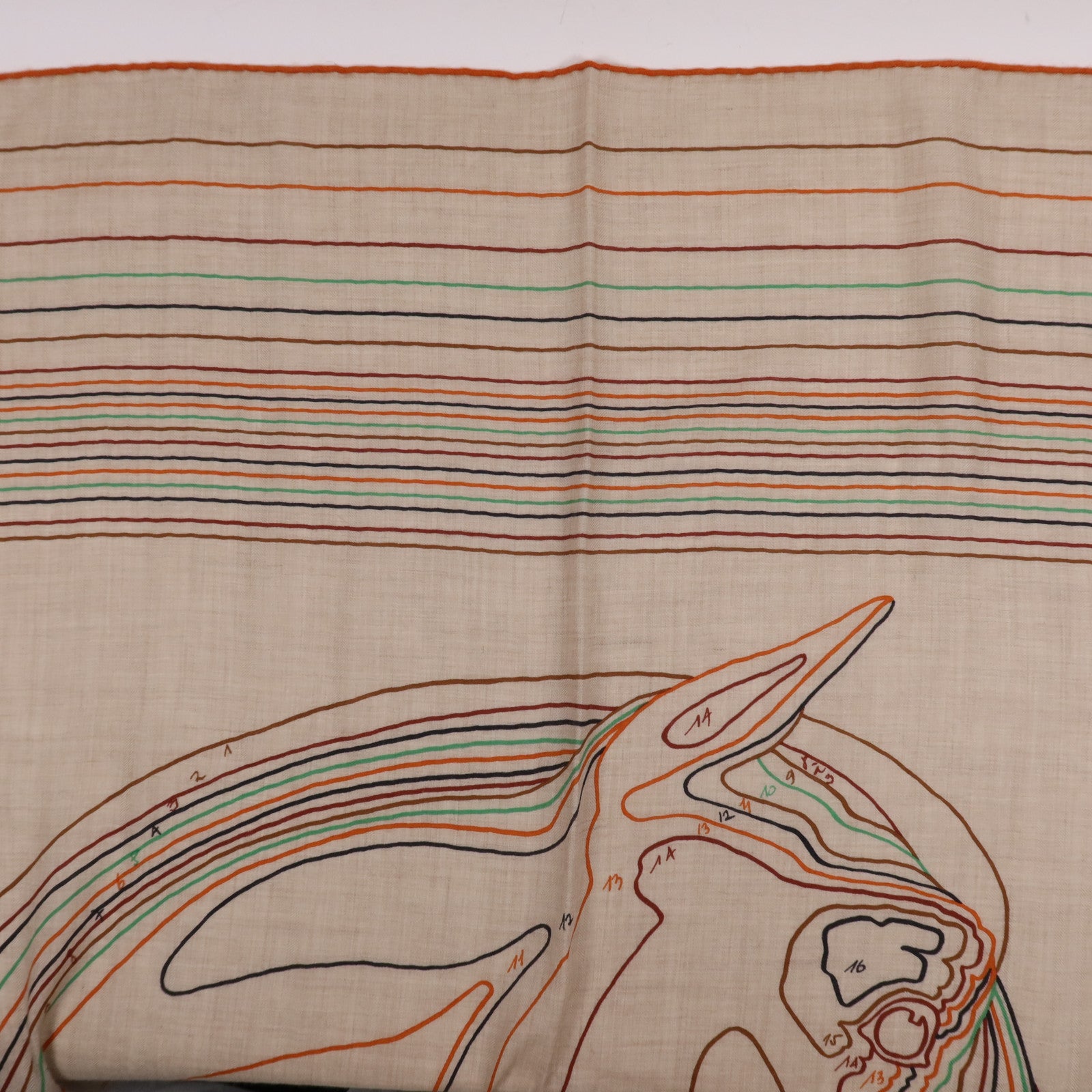 HERMES 羊絨/絲質Scarf 140X140絲巾Multicolor