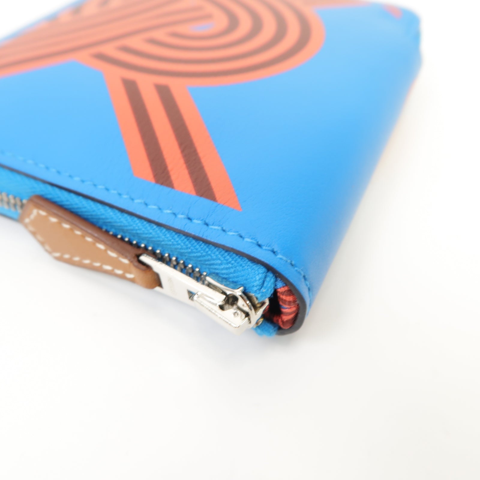 HERMES Swift皮革Silk In Compact Walle銀扣錢包Bleu Frida/Rouge HBleu Frida/Rouge H藍色/粉紅色