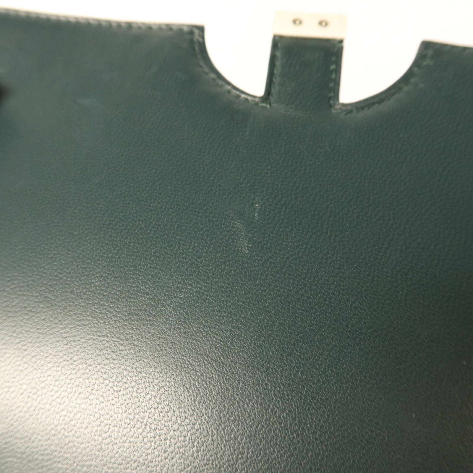 HERMES Evercolor皮革2002 26銀扣肩背袋Vert Cypress