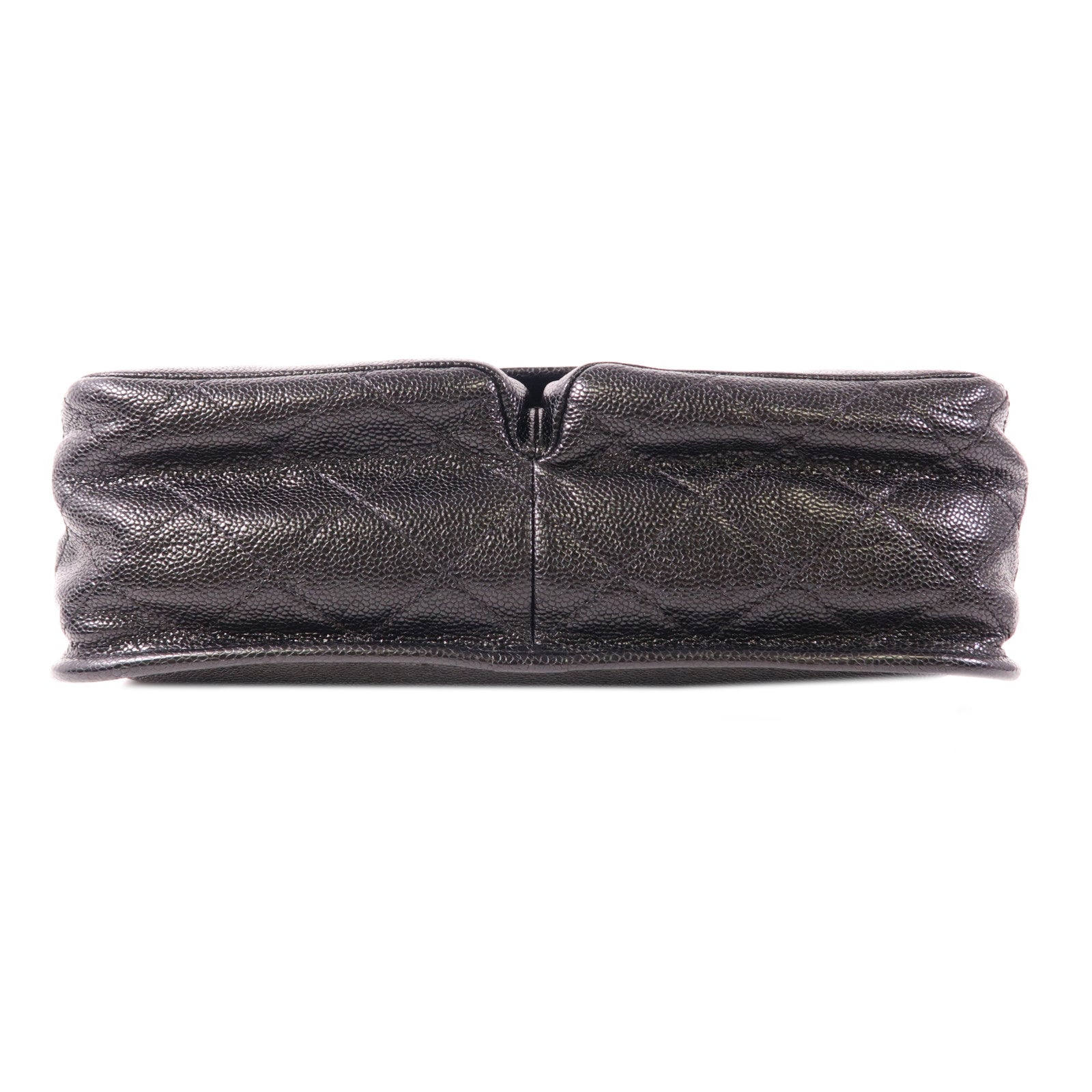 CHANEL 牛皮皮革Split Pocket Flap銀扣鏈帶肩背袋