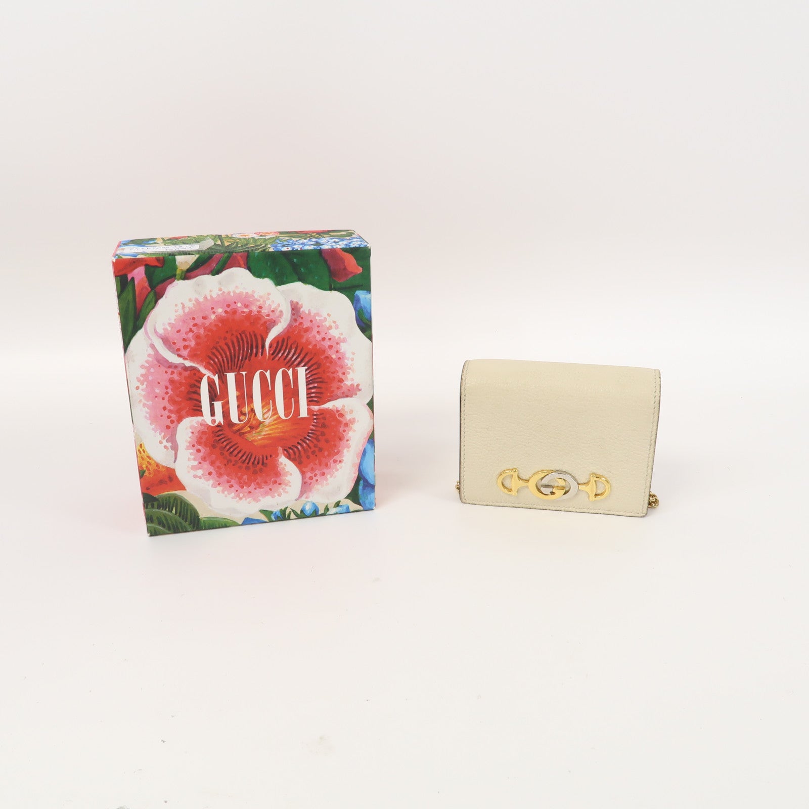 GUCCI 【激減優惠】牛皮皮革Zumi Chain Wallet錢包白色