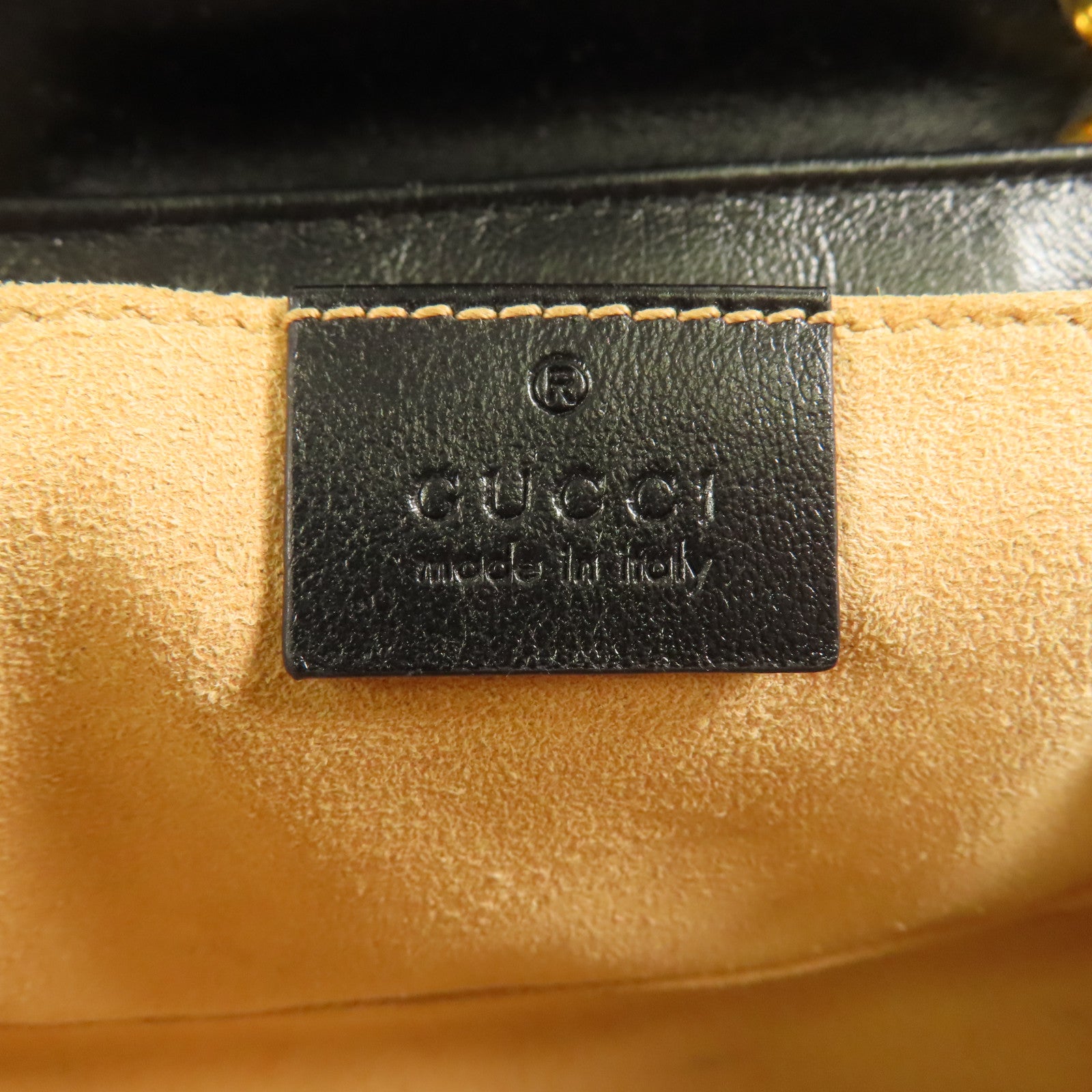 GUCCI GHW GG Marmont Chain Shoulder Bag 446744 Canvas Brown Black