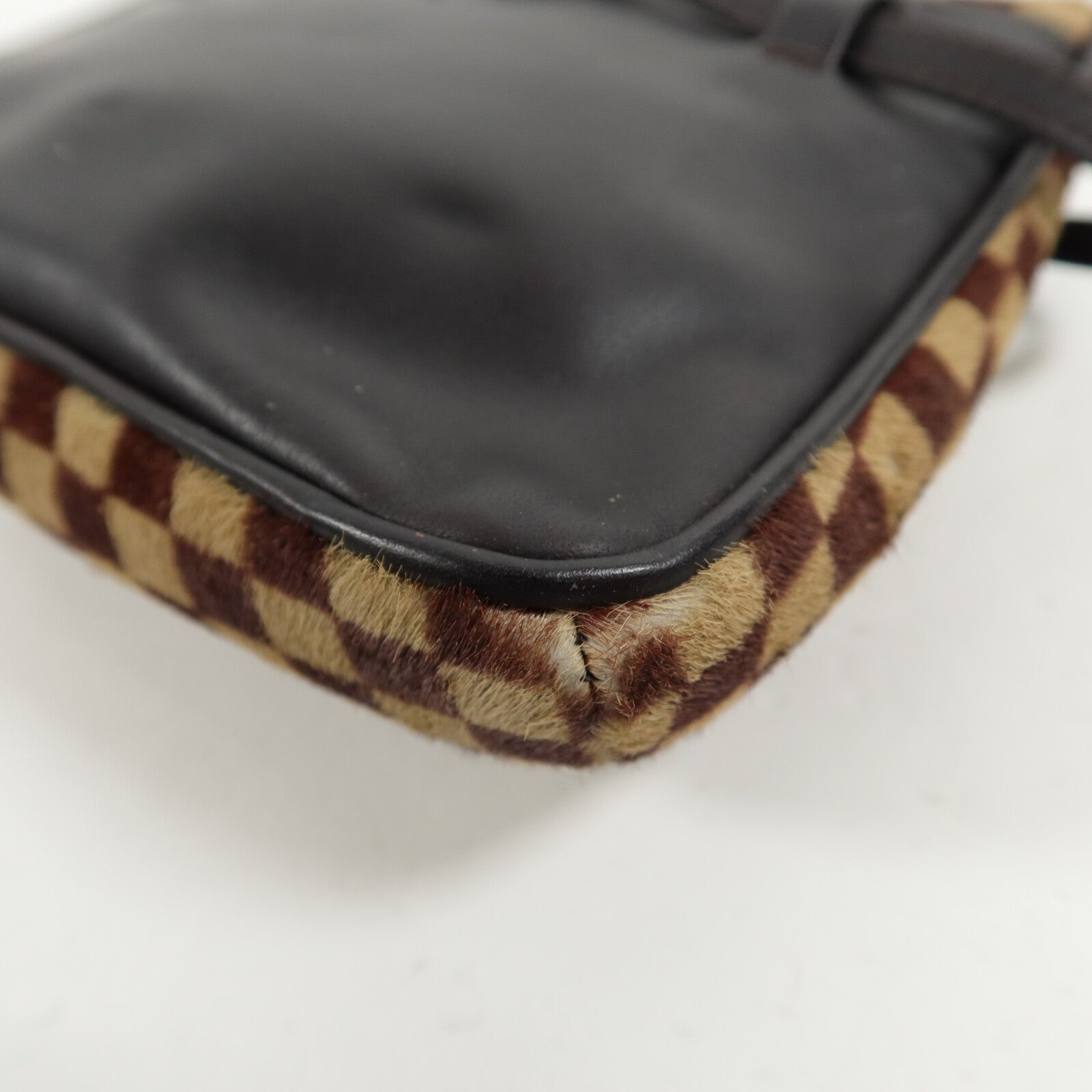 LOUIS VUITTON Pony Hair/牛皮皮革Damier Sauvage Gazelle肩背袋