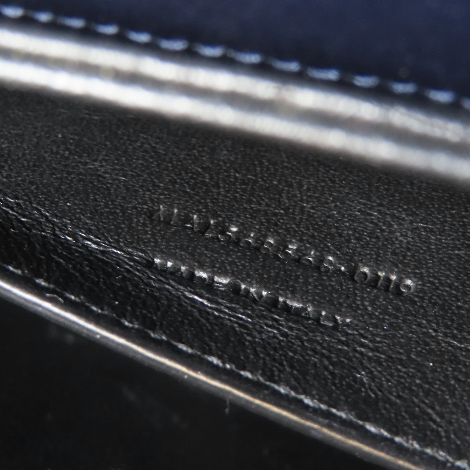 YVES SAINT LAURENT 【激減優惠】牛皮皮革Shoulder Bag金扣肩背袋深藍色