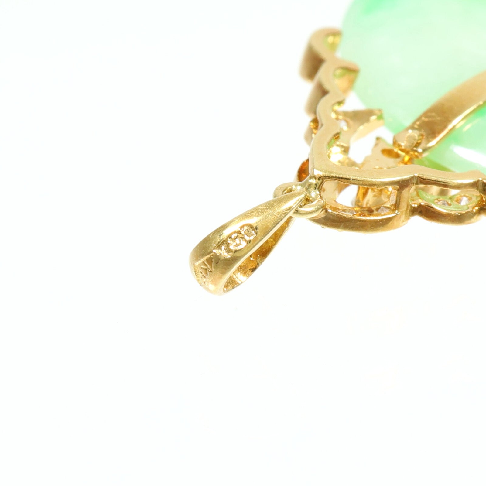 JEWELRY 18K黃金Jade Pendant Top翡翠吊墜