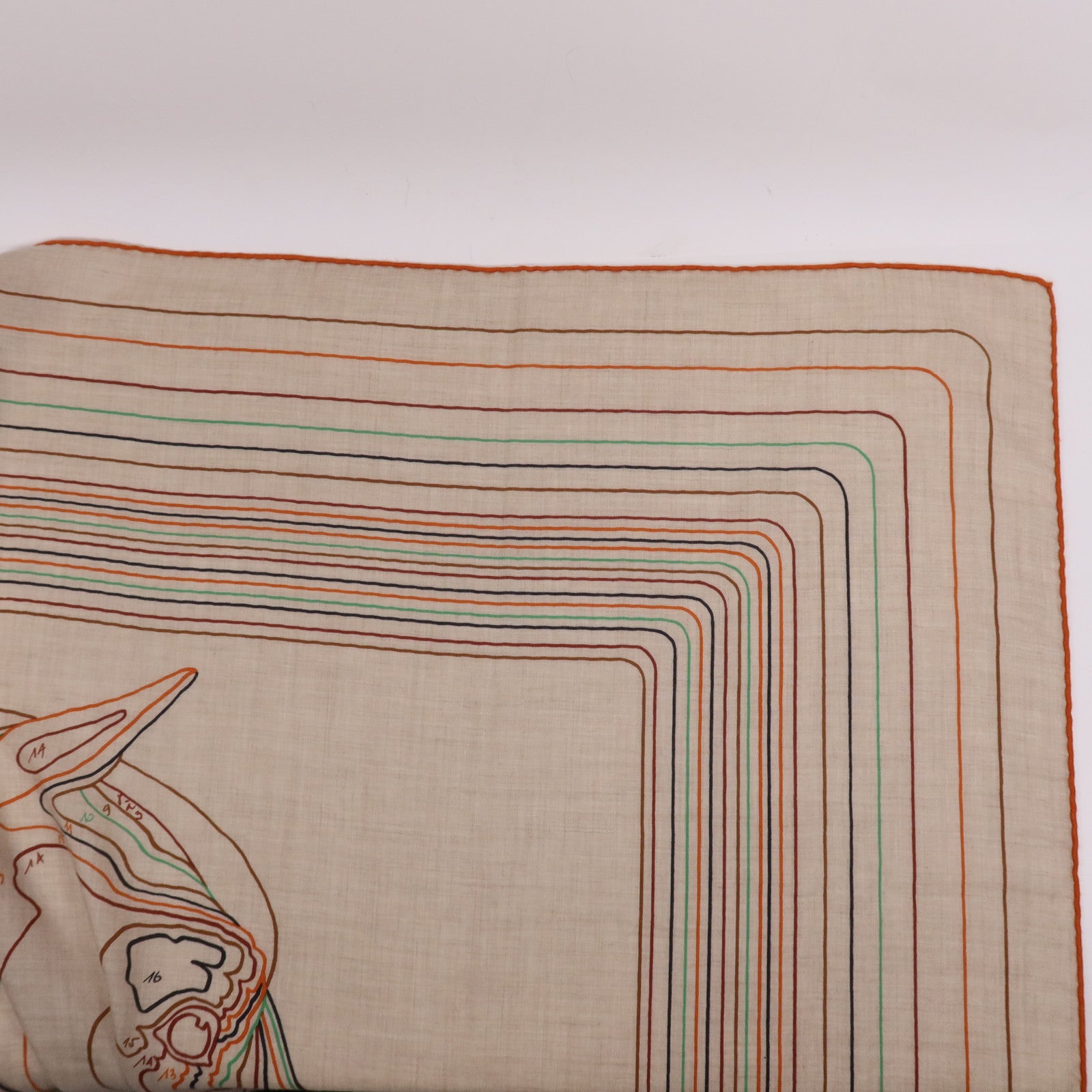 HERMES 羊絨/絲質Scarf 140X140絲巾Multicolor