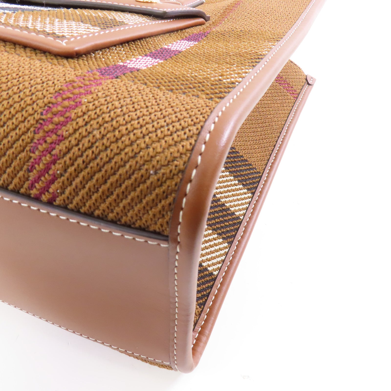 BURBERRY 纖維Medium Freya Tote Bag金扣手挽袋啡色