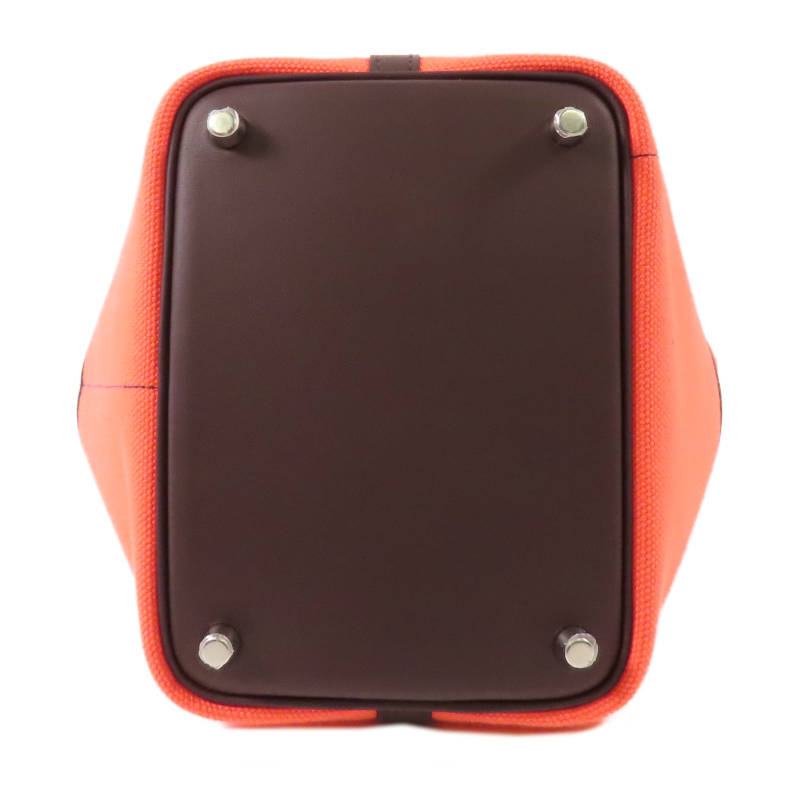 HERMES 帆布Picotin Cargo PM手挽袋Rose Texas