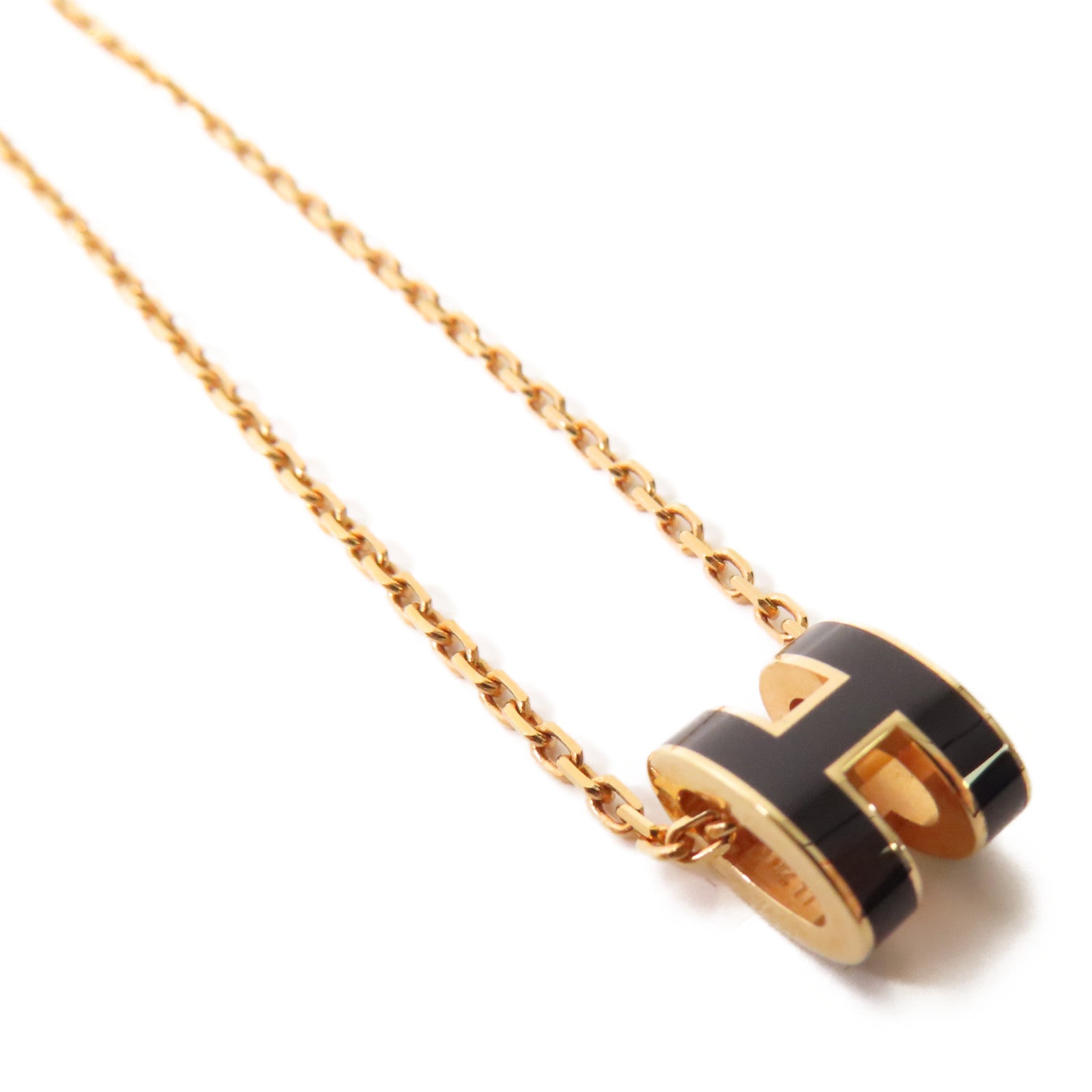 HERMES 金屬Mini Pop H Pendant項鍊Noir