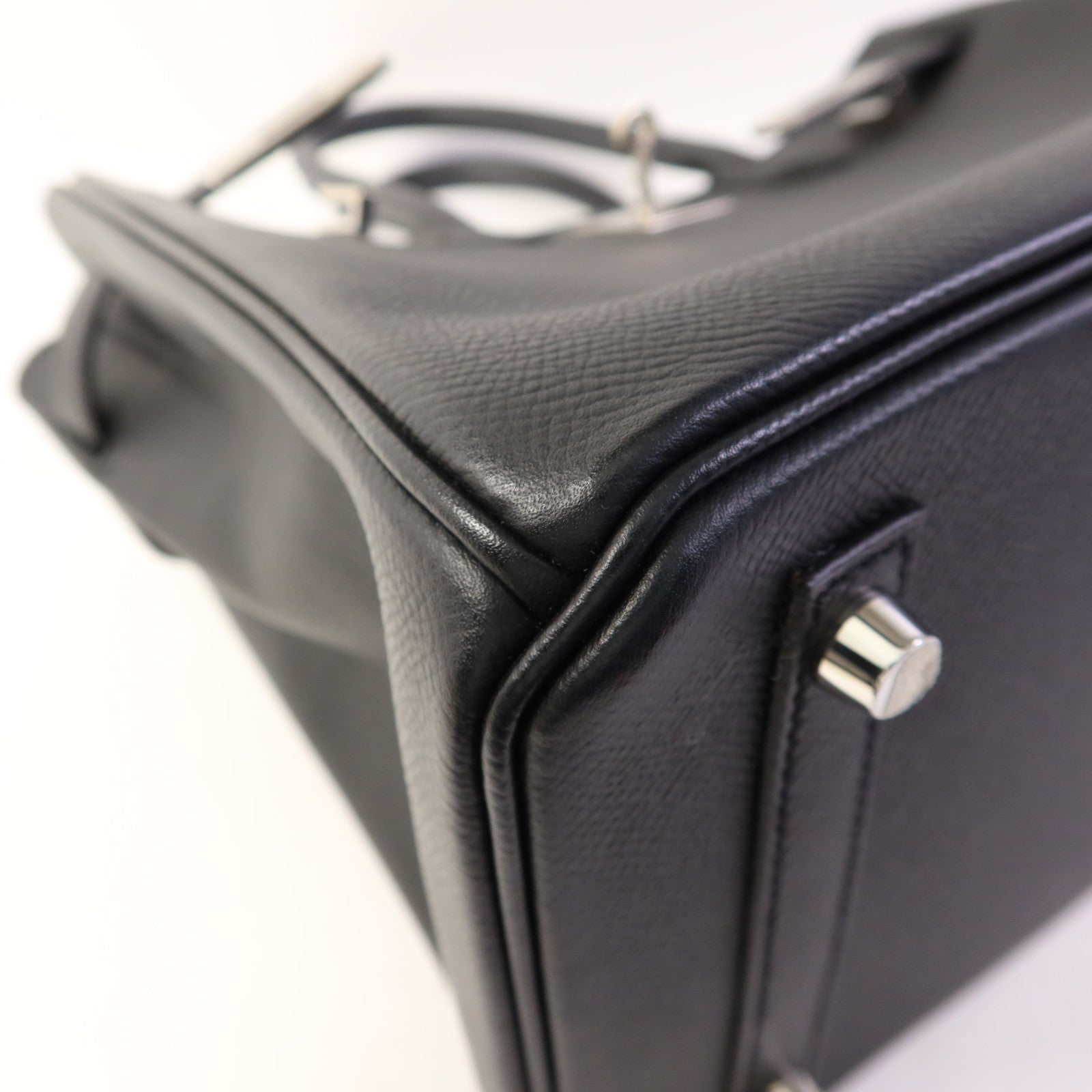 HERMES Epsom皮革Birkin 30銀扣手挽袋Noir
