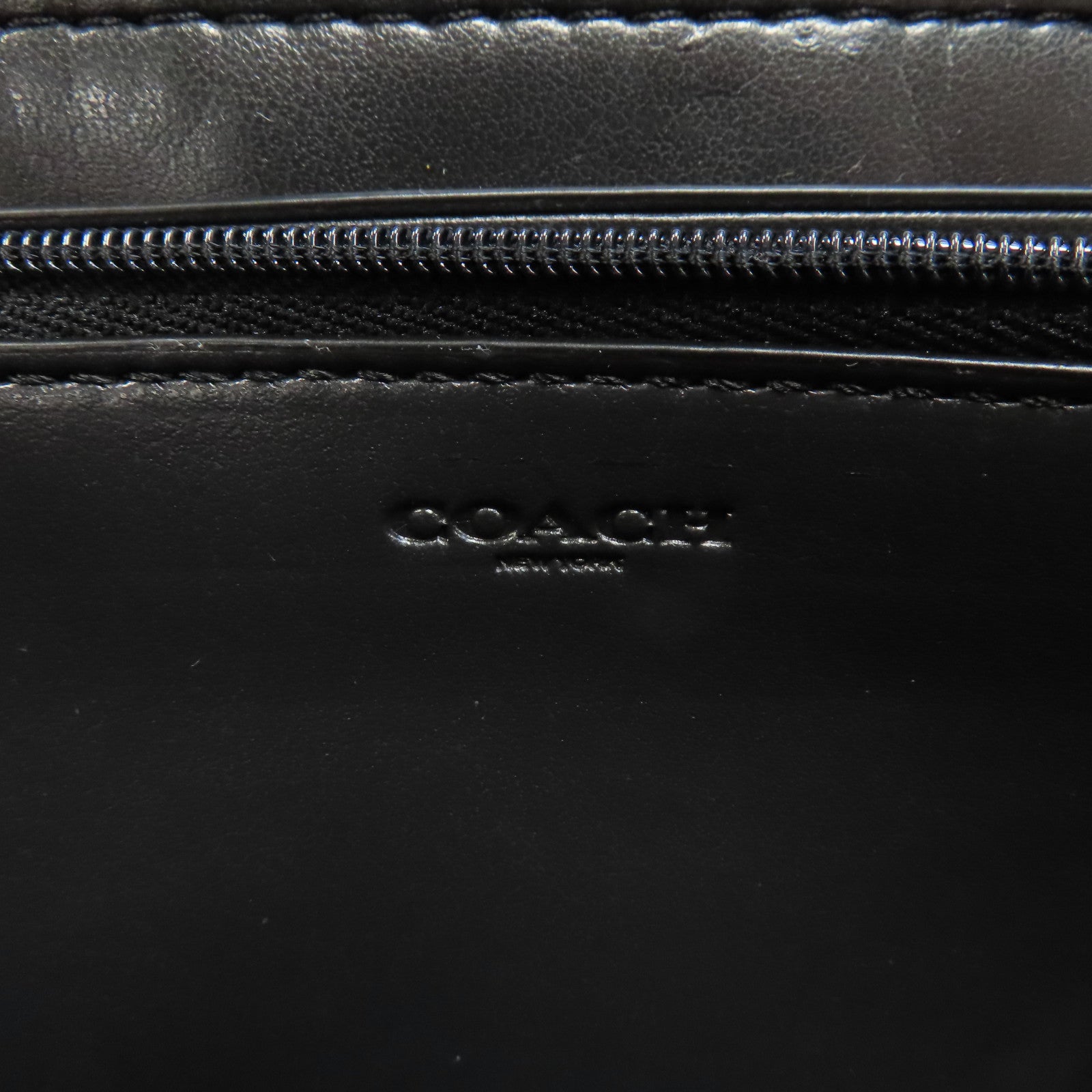 COACH 塗層帆布Long Wallet銀扣長錢包黑色