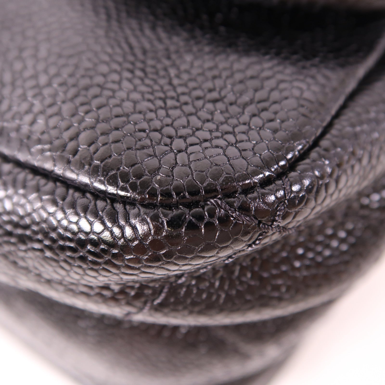 CHANEL 牛皮皮革Split Pocket Flap銀扣鏈帶肩背袋