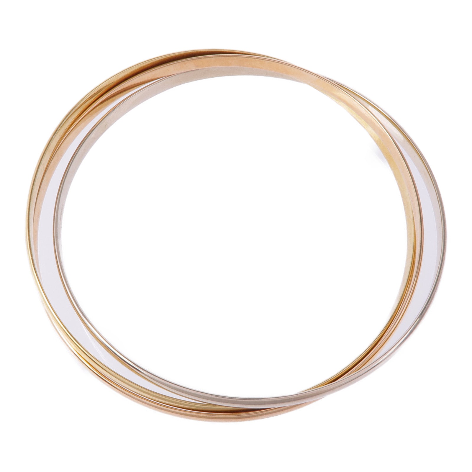 CARTIER【激減優惠】 18K黃金/白金/玫瑰金Trinity Bangle手鐲Cartier#62