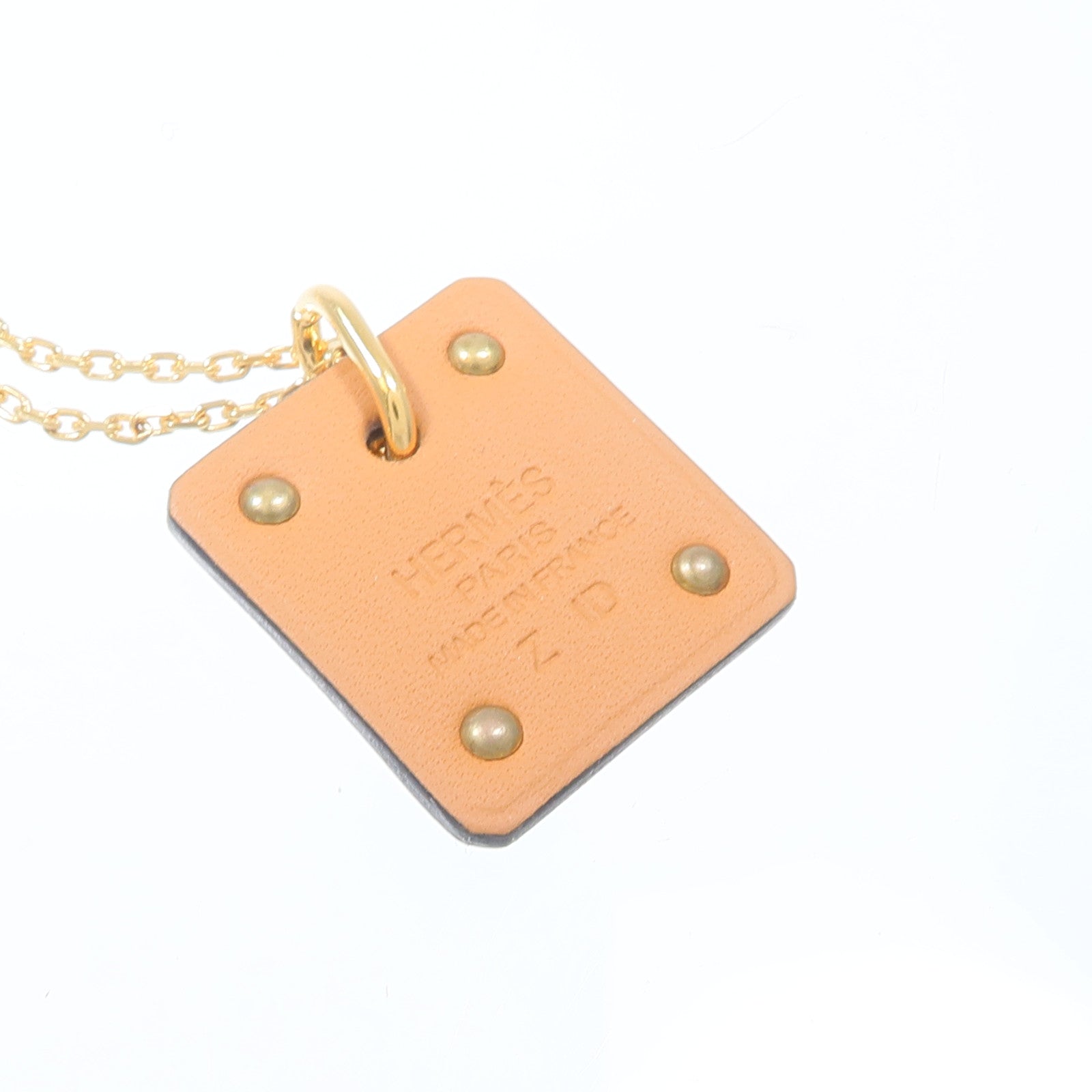 HERMES Swift皮革/金屬As Coeur Necklace項鏈