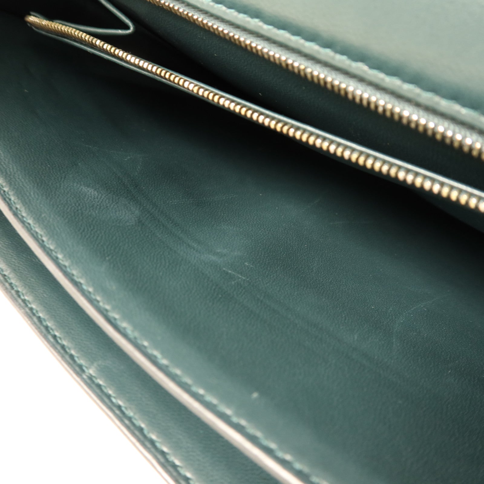 HERMES Evercolor皮革2002 26銀扣肩背袋Vert Cypress