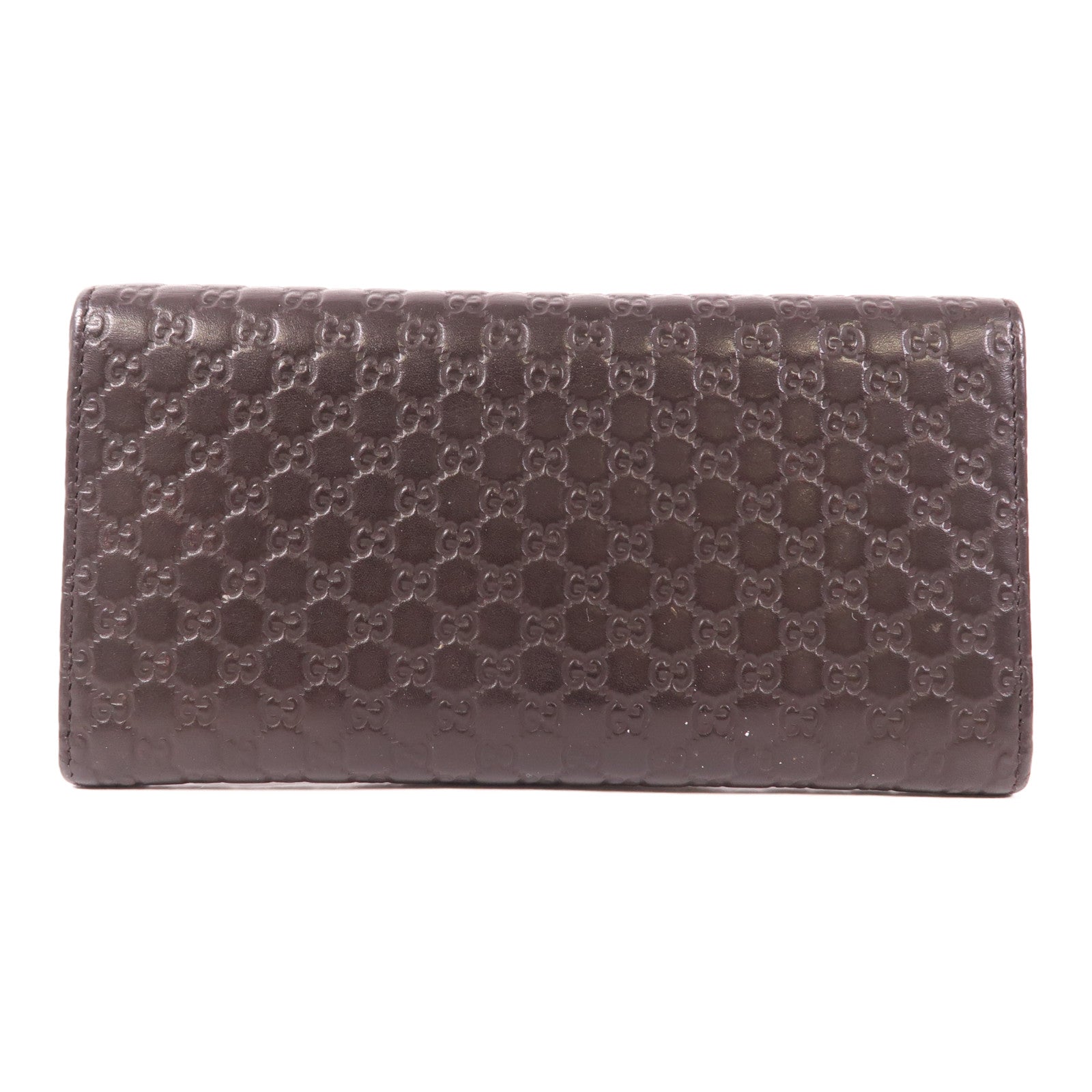 GUCCI GHW Long Wallet Calfskin Leather Brown