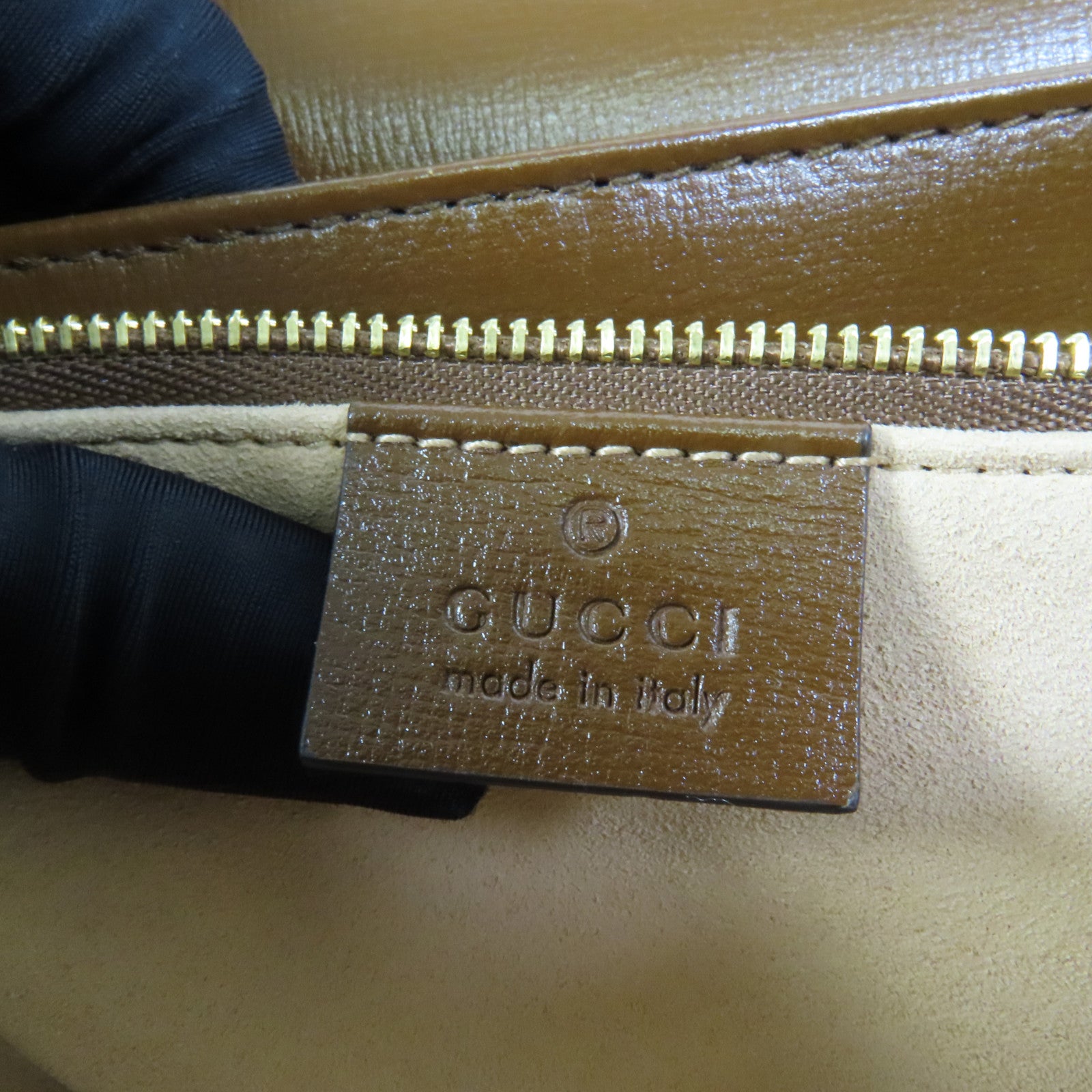 GUCCI 塗層帆布Horsebit 1955 MM金扣肩背袋