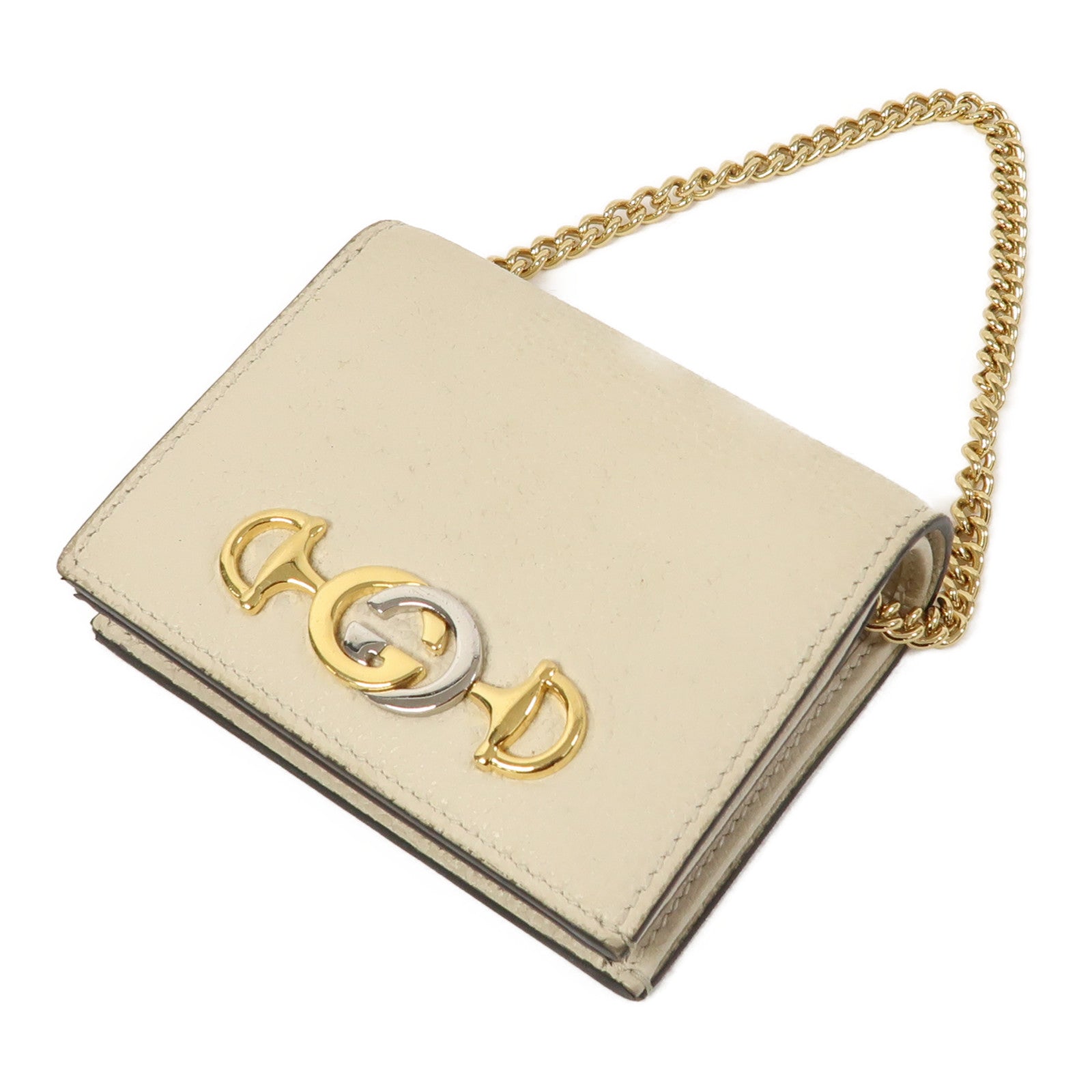 GUCCI 【激減優惠】牛皮皮革Zumi Chain Wallet錢包白色