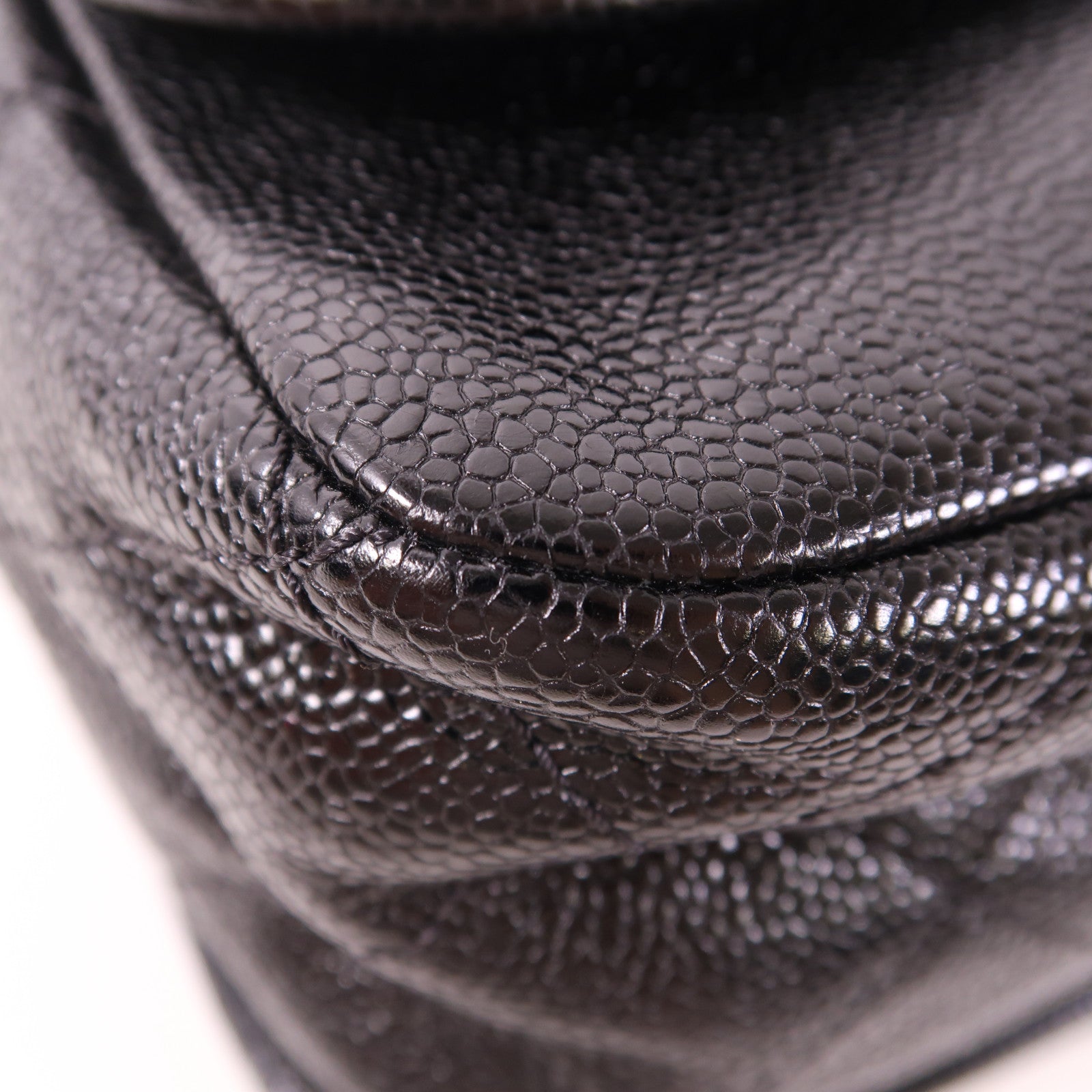 CHANEL 牛皮皮革Split Pocket Flap銀扣鏈帶肩背袋