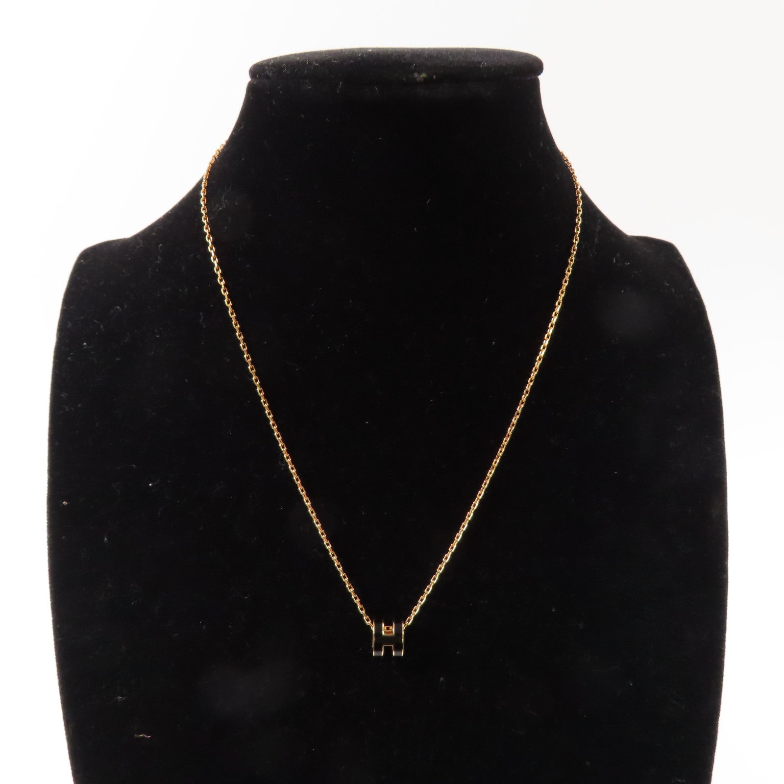 HERMES 金屬Mini Pop H Pendant項鍊Noir