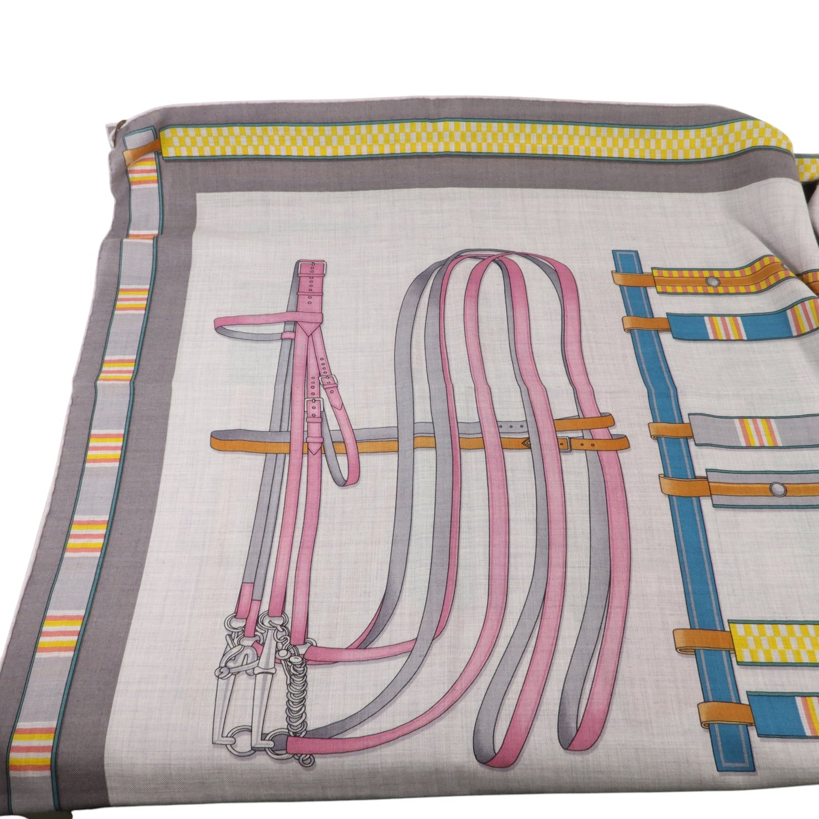 HERMES 羊絨/絲質Scarf 140X140絲巾