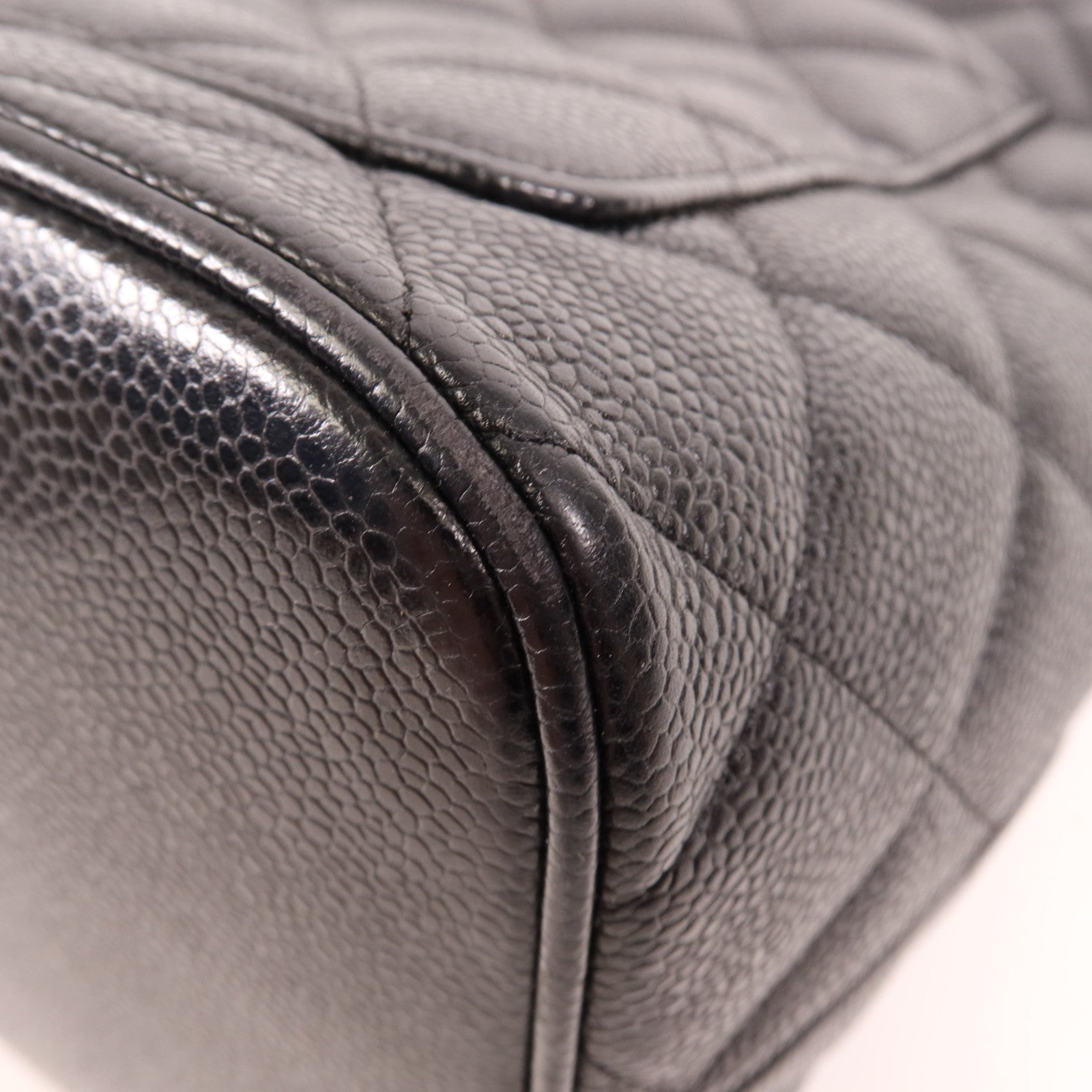 CHANEL 牛皮皮革Shoulder Bag銀扣手挽袋