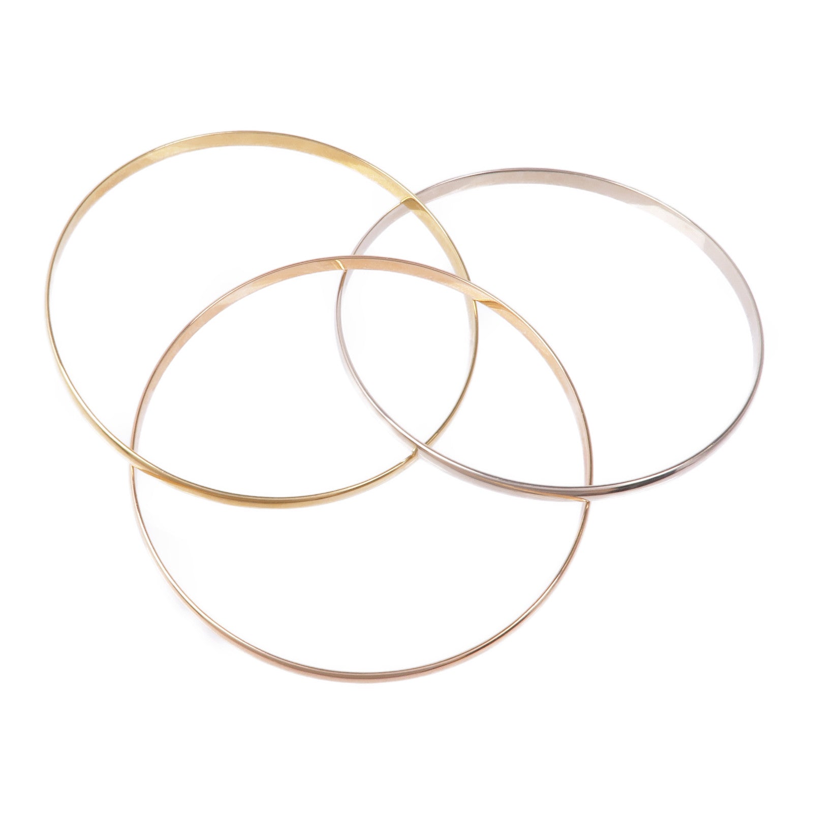 CARTIER【激減優惠】 18K黃金/白金/玫瑰金Trinity Bangle手鐲Cartier#62