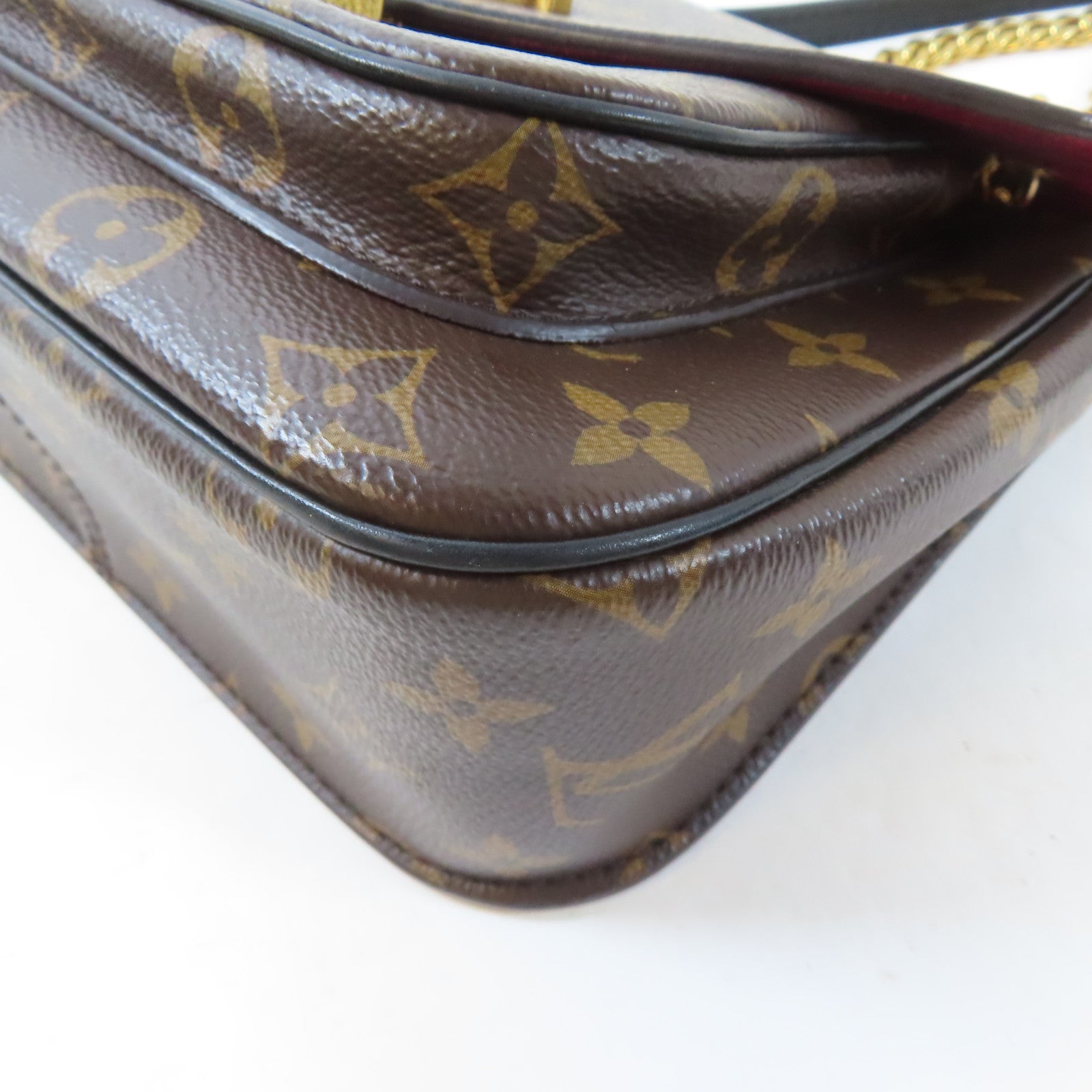 LOUIS VUITTON Monogram Passy Bag金扣鏈帶肩背袋啡色