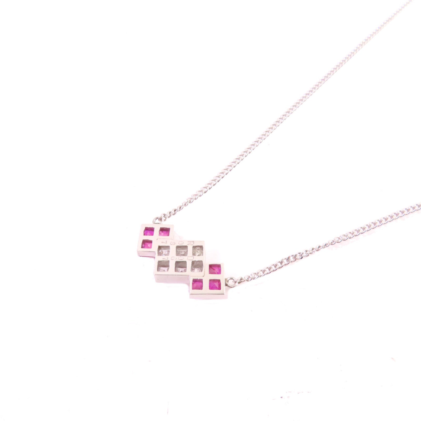 Jewelry 0.87ct Ruby 0.67 Diamond Necklace PT850 Platinum