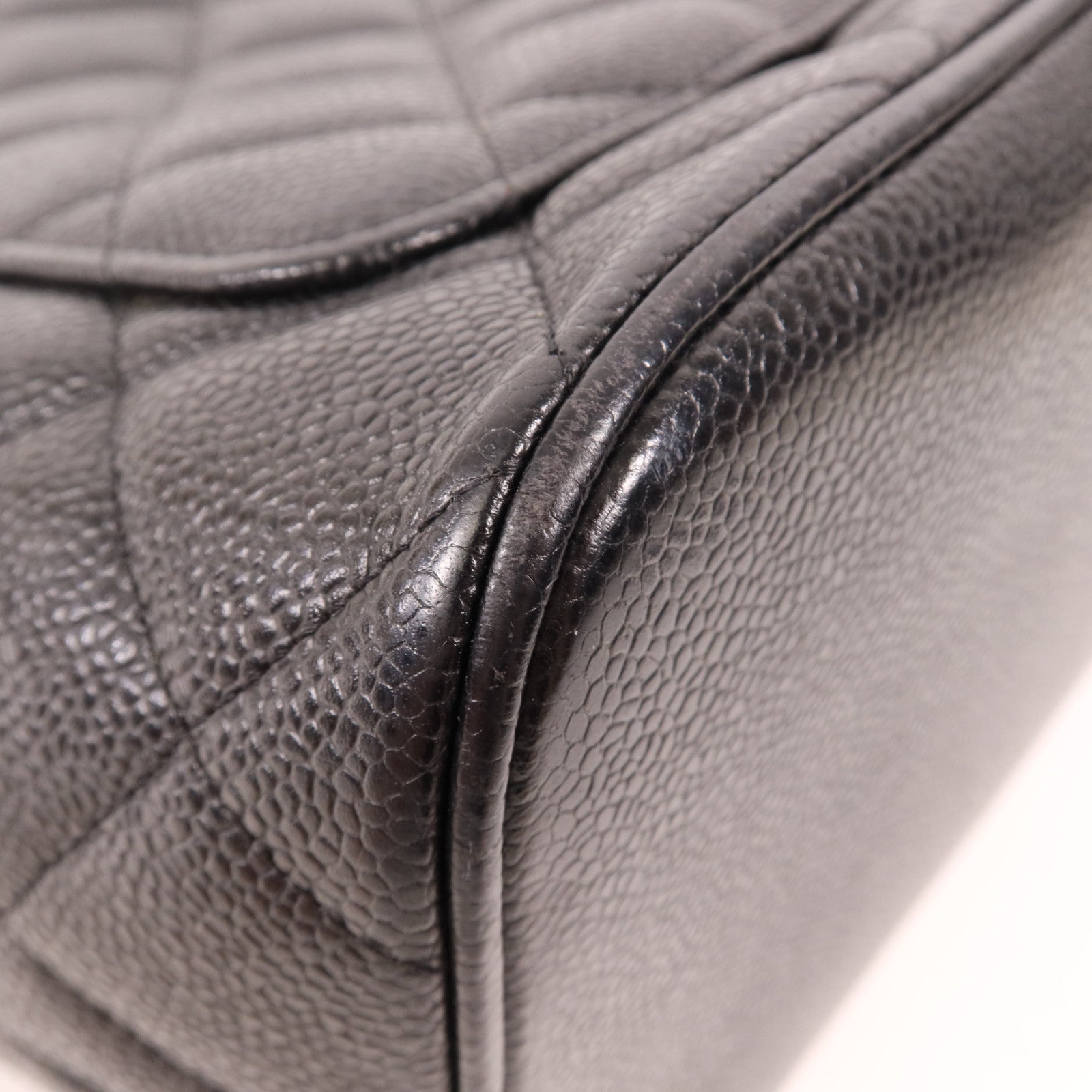 CHANEL 牛皮皮革Shoulder Bag銀扣手挽袋